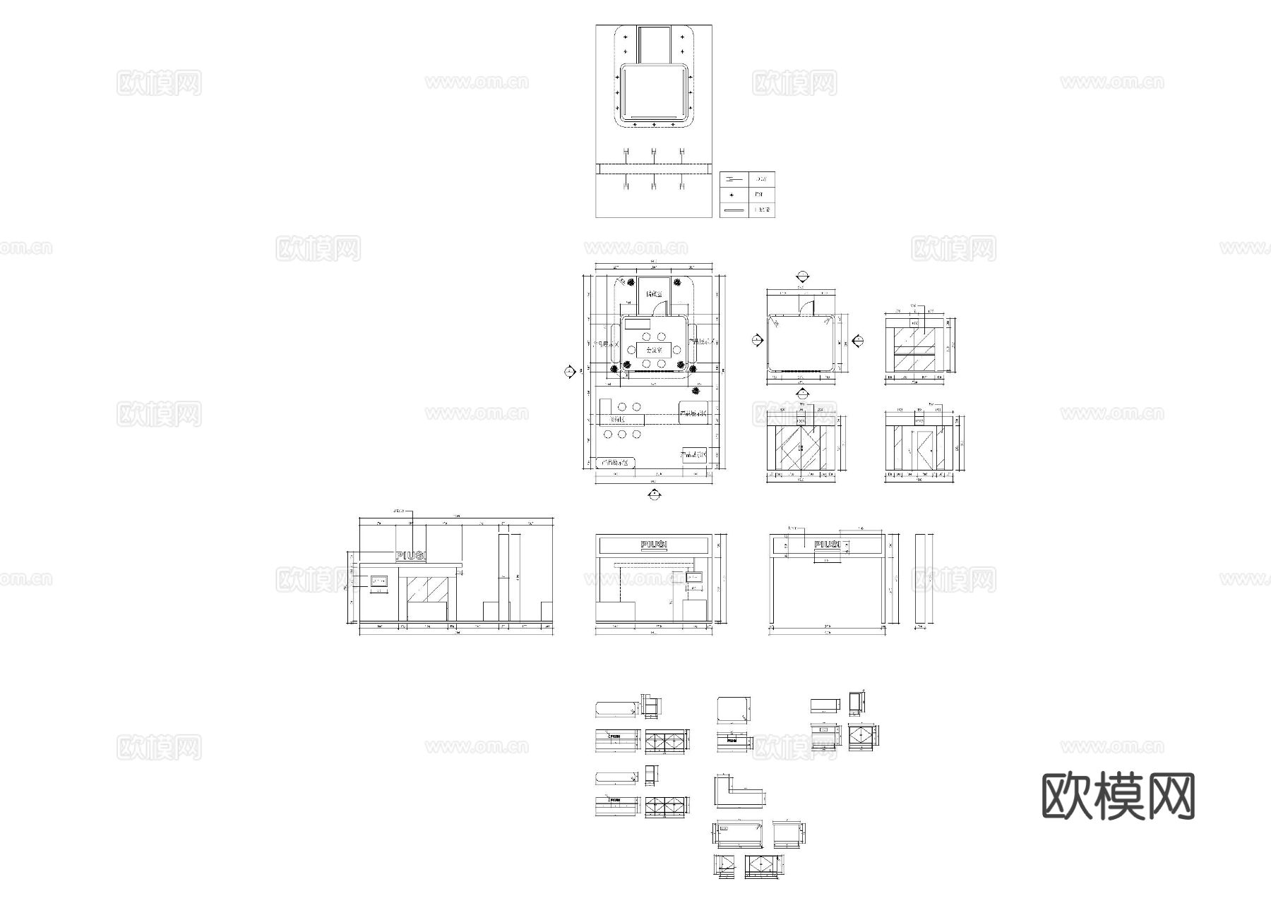 展览模型柜体CAD图库