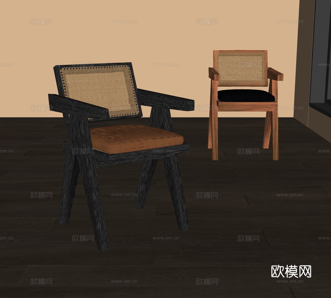 Cassina 侘寂休闲椅su模型