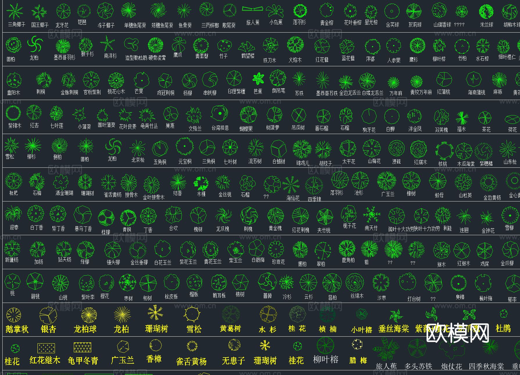 2025年最新超全园林景观 植物植被CAD总图库