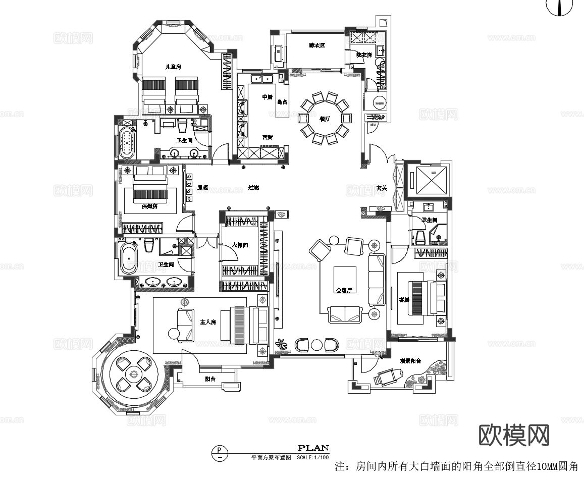 私人大宅别墅全套CAD施工图