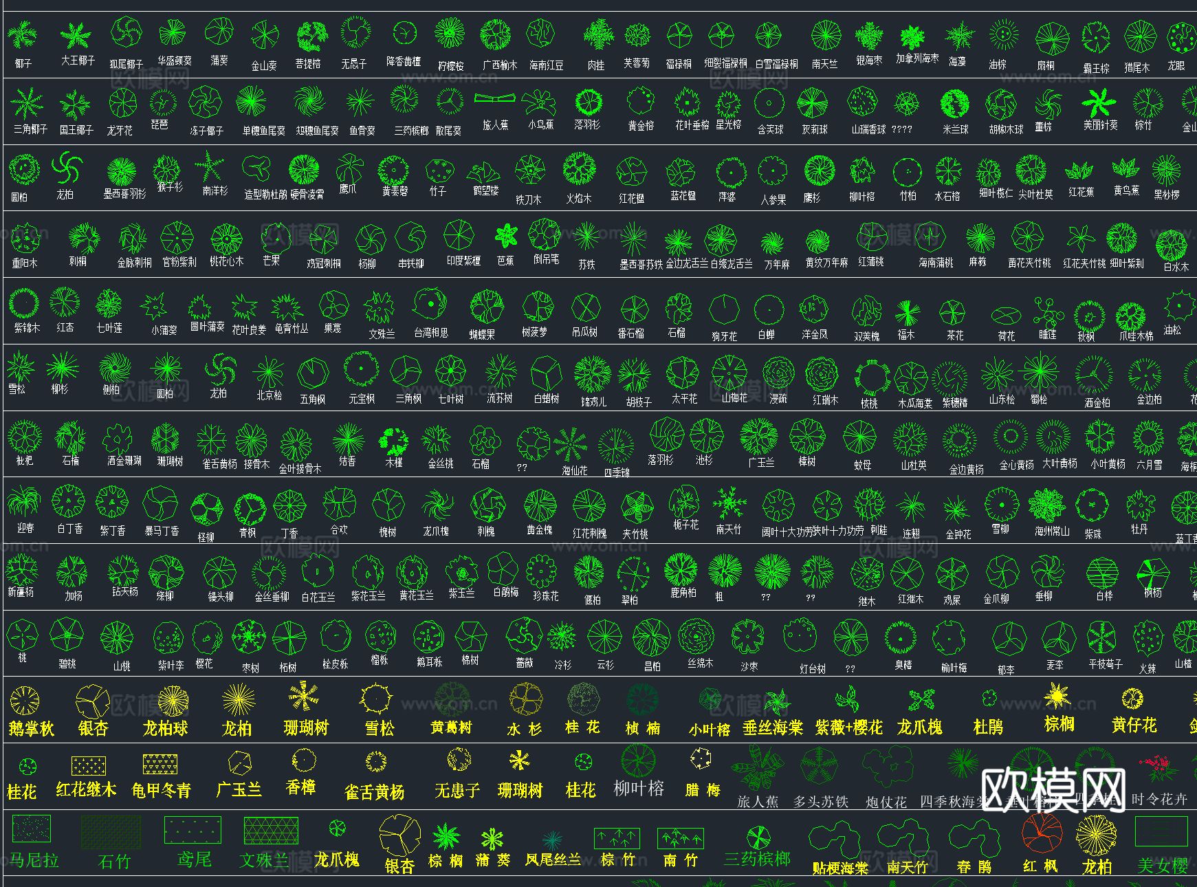 2025年最新超全园林景观 植物植被CAD总图库