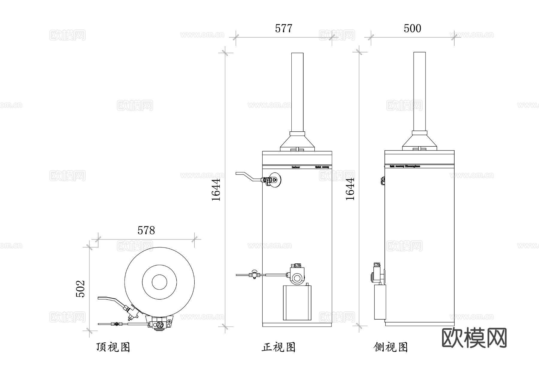 燃气锅炉 燃气加热炉 燃气热水炉 燃气蒸汽炉 天然气锅炉cad大样图