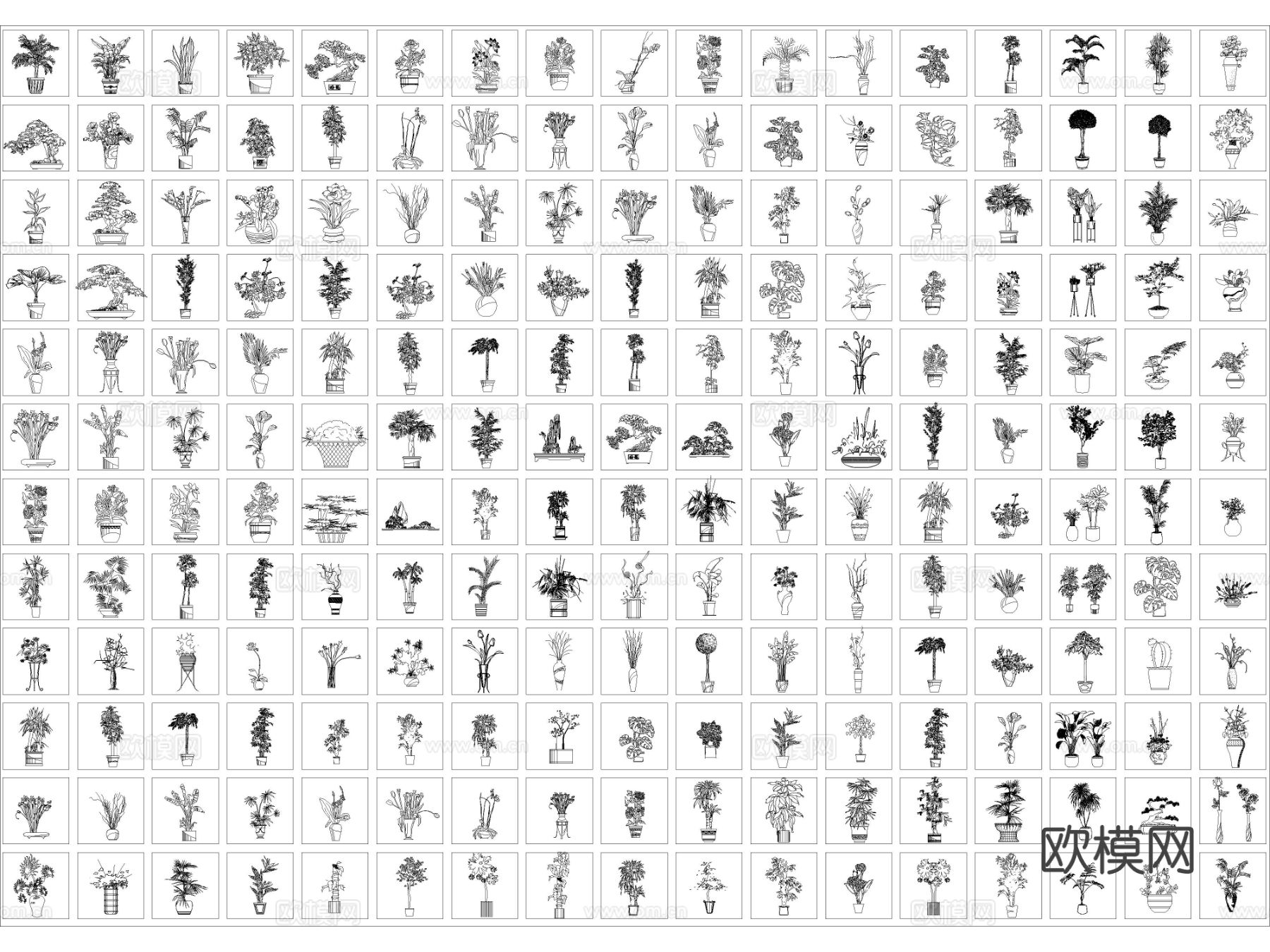 2025年最新超全盆栽 盆景 绿植CAD图库