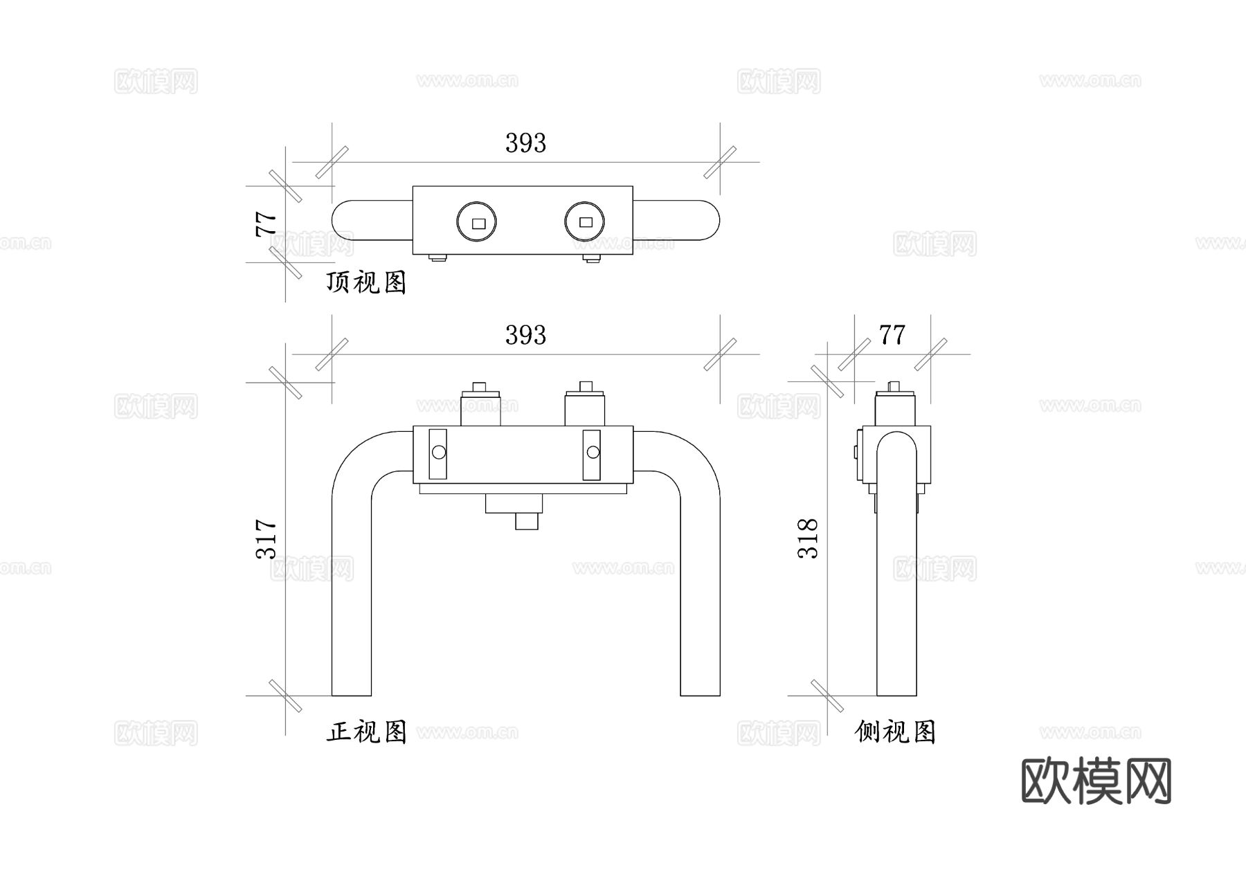 减压区阀 减压阀门 压力调节阀 减压控制阀 降压阀cad大样图