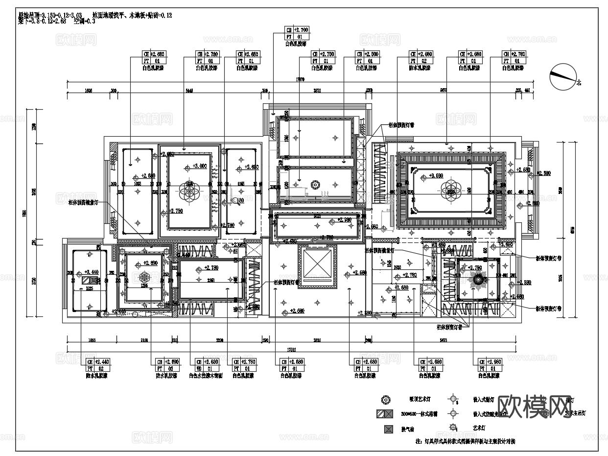 三层独栋别墅CAD施工图