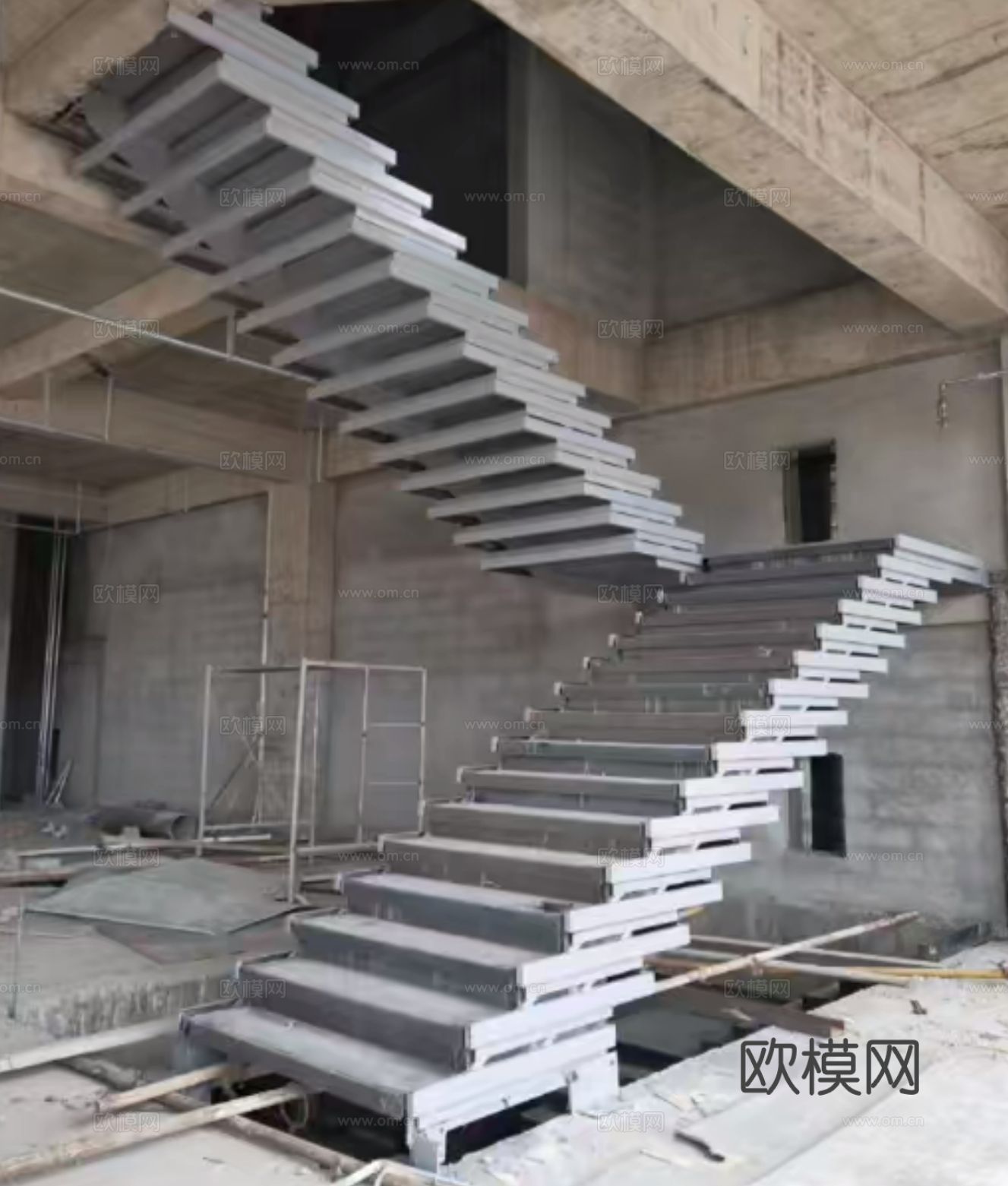 堆叠楼梯 节点悬浮叠级 楼梯节点大样图下载（渲染图8）