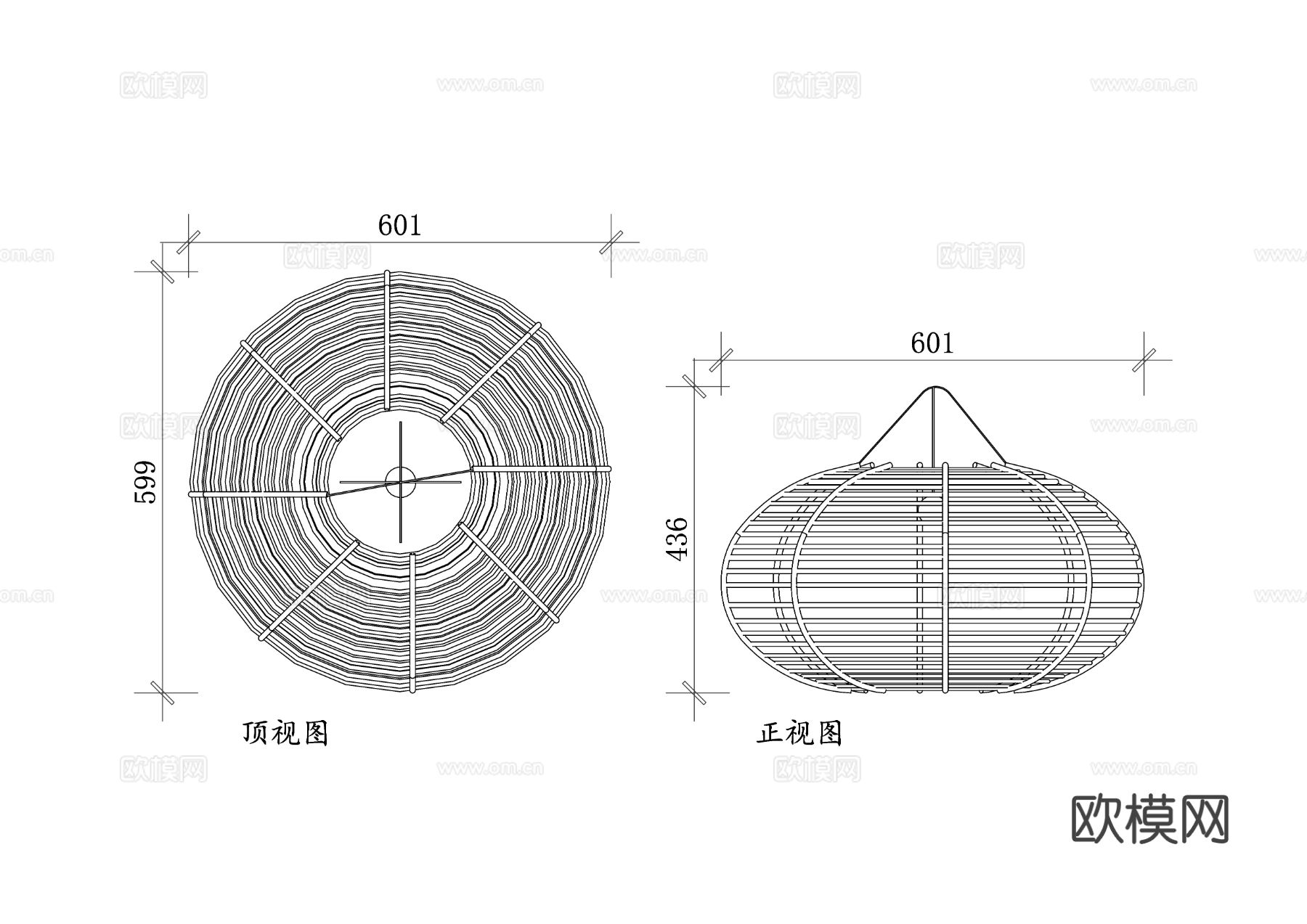 竹制吊灯 竹艺吊灯 自然风吊灯 竹编吊灯 东方风格吊灯cad大样图