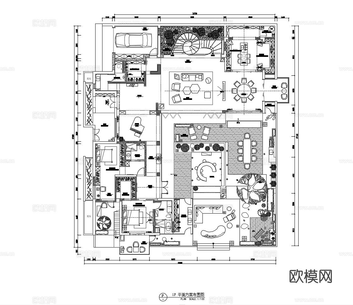 独栋别墅CAD施工图