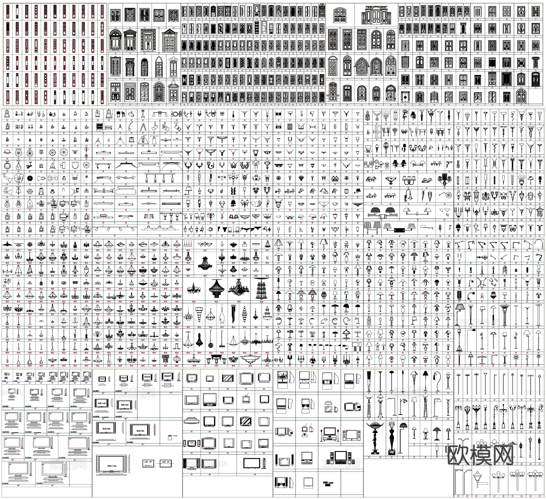 室内设计 家装素材cad图库