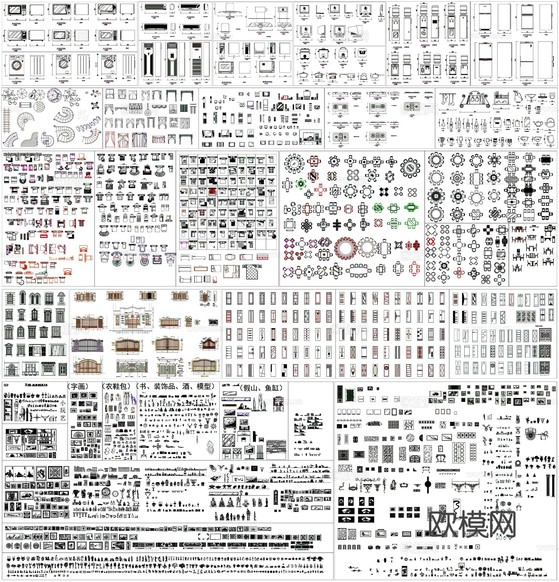室內(nèi)設(shè)計(jì) 家裝素材cad圖庫(kù)下載(渲染圖3)