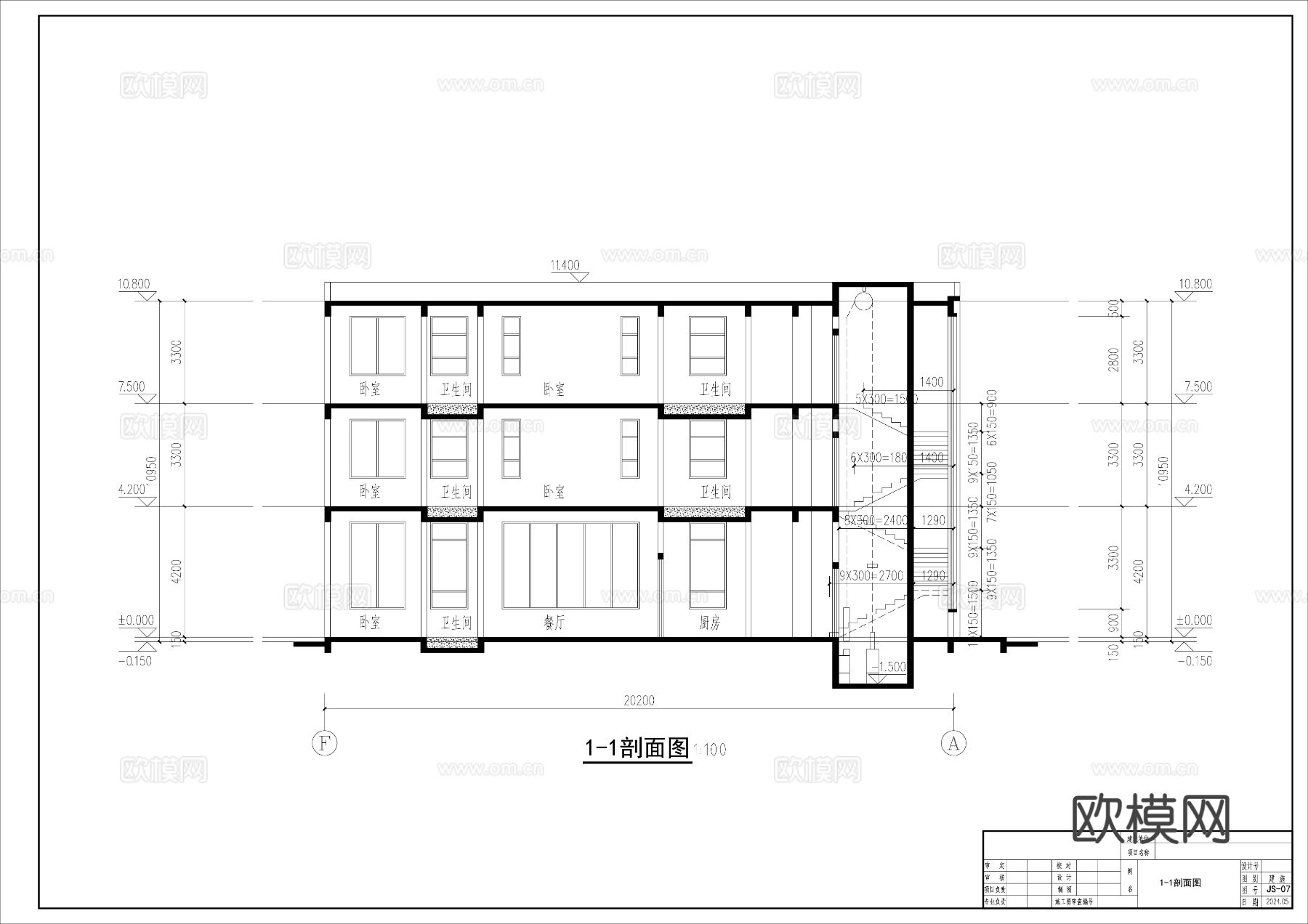 现代别墅设计cad效果图施工图