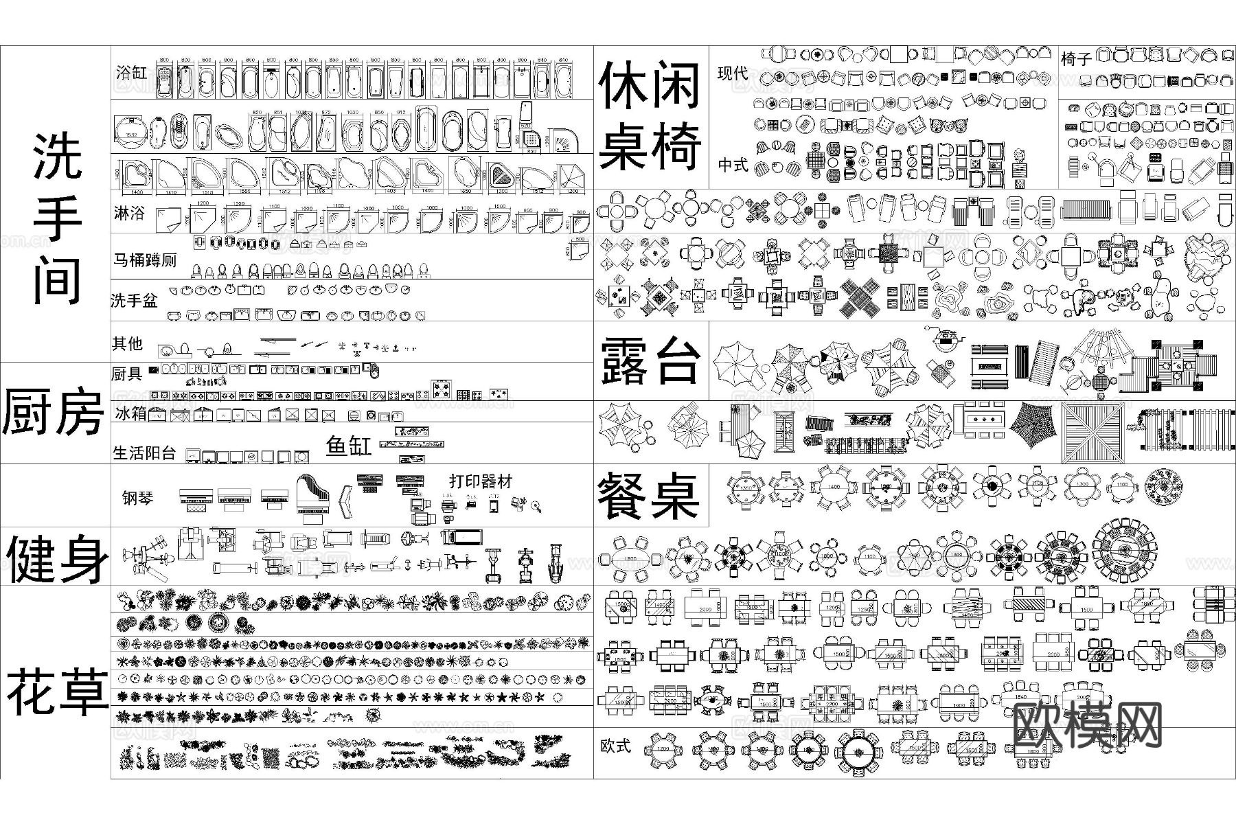 家装图库 工装图库cad图库