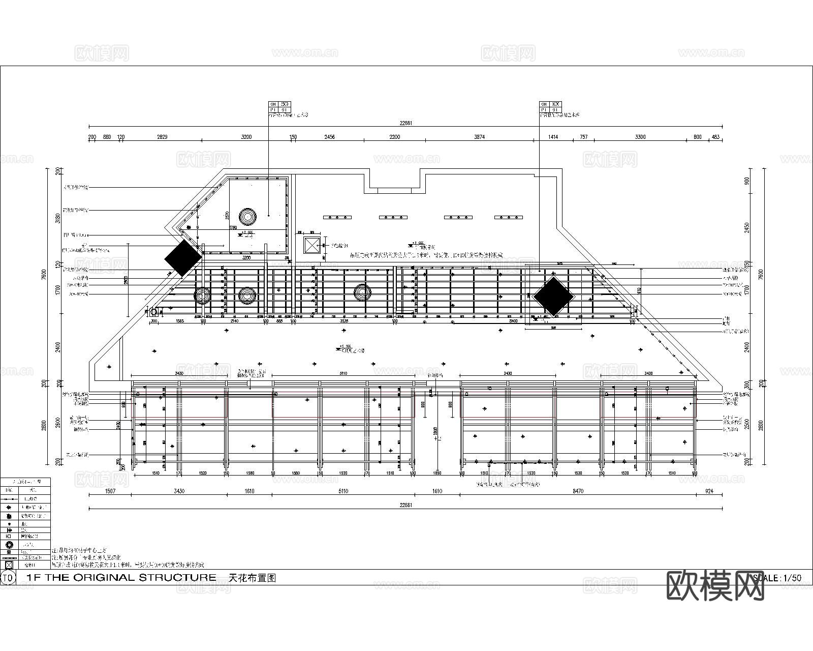 商场餐饮店全套cad施工图