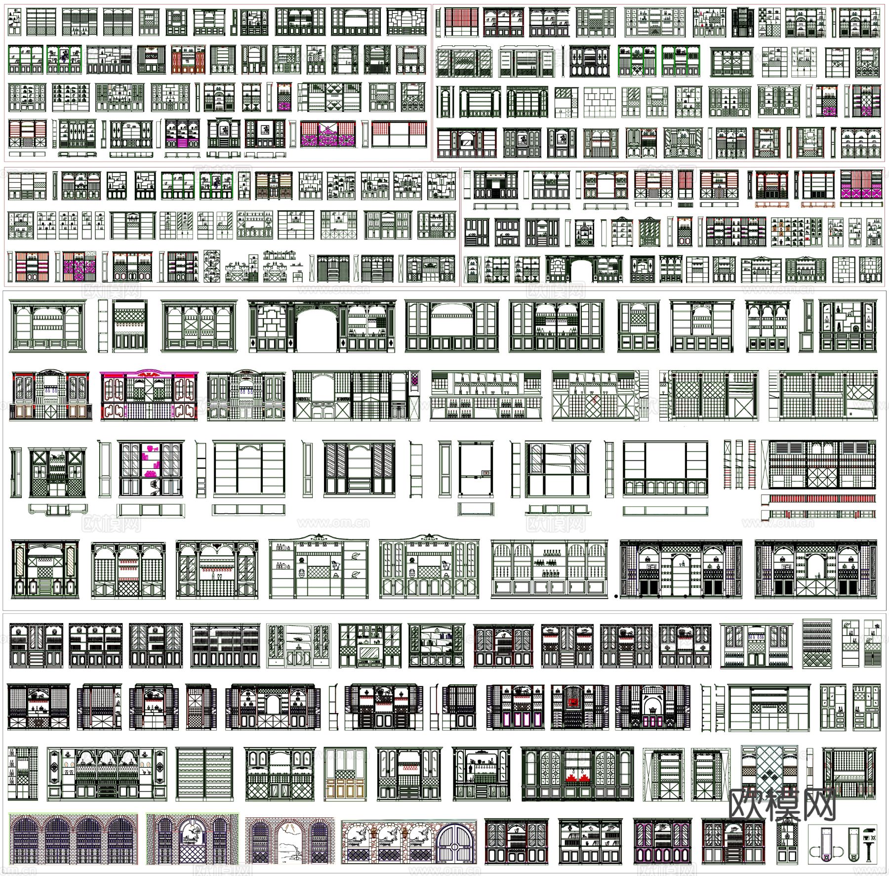 酒柜 装饰柜 酒架cad图库