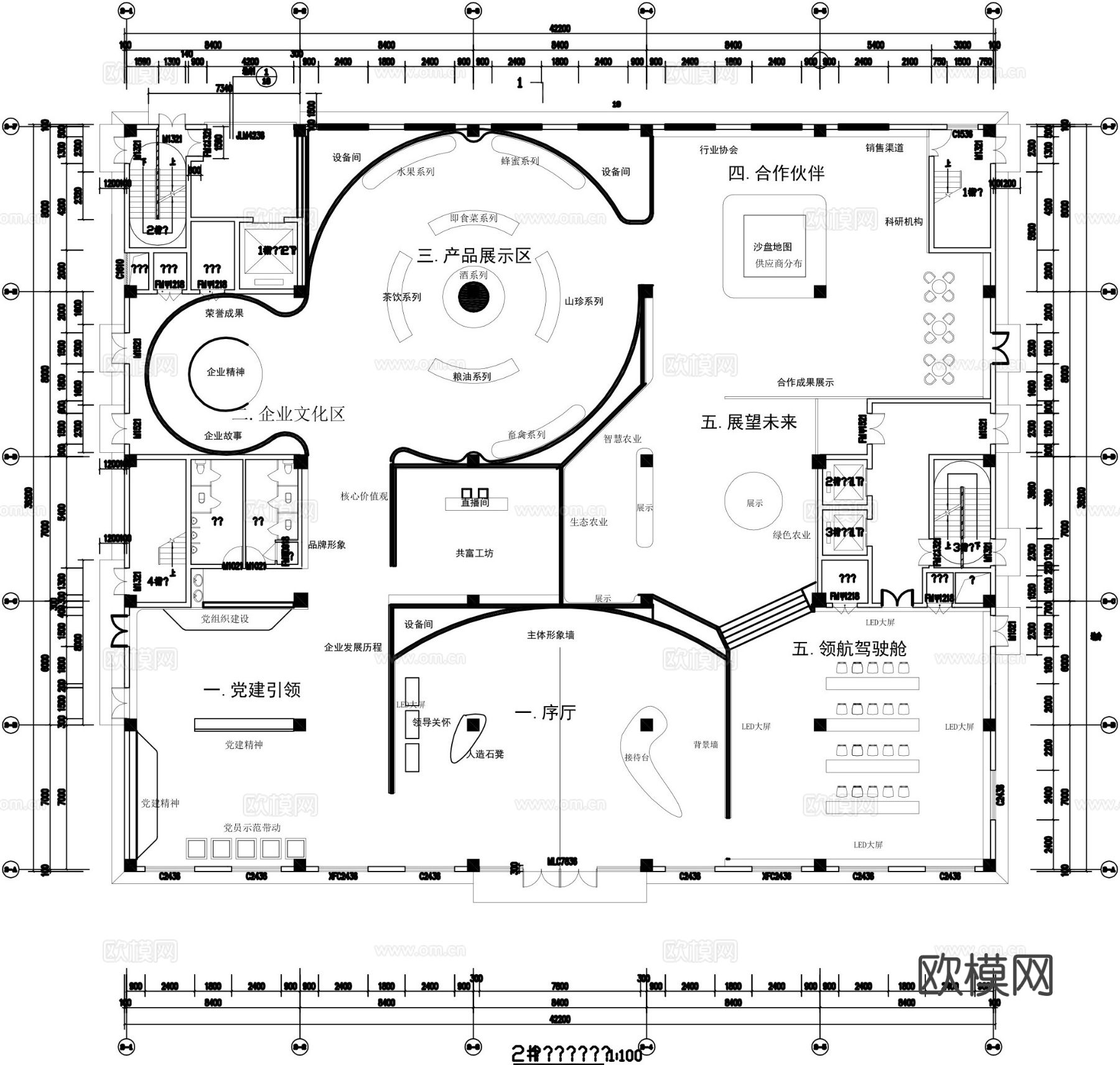 企业文化展厅cad平面布置图