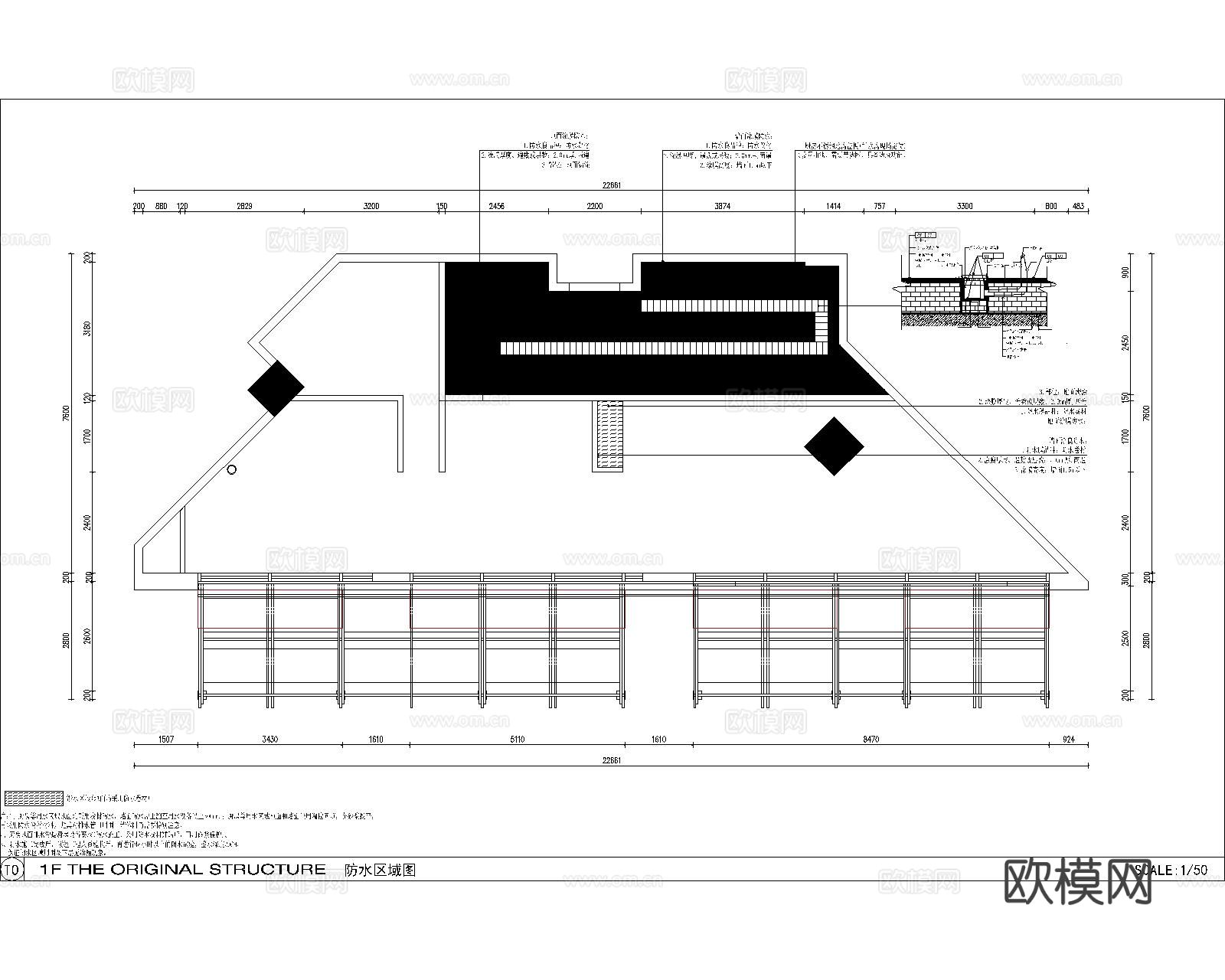 商场餐饮店全套cad施工图