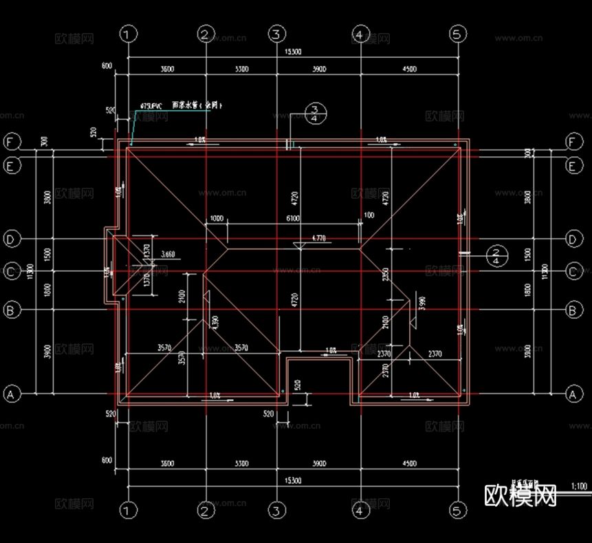 一层乡村别墅自建房cad施工图