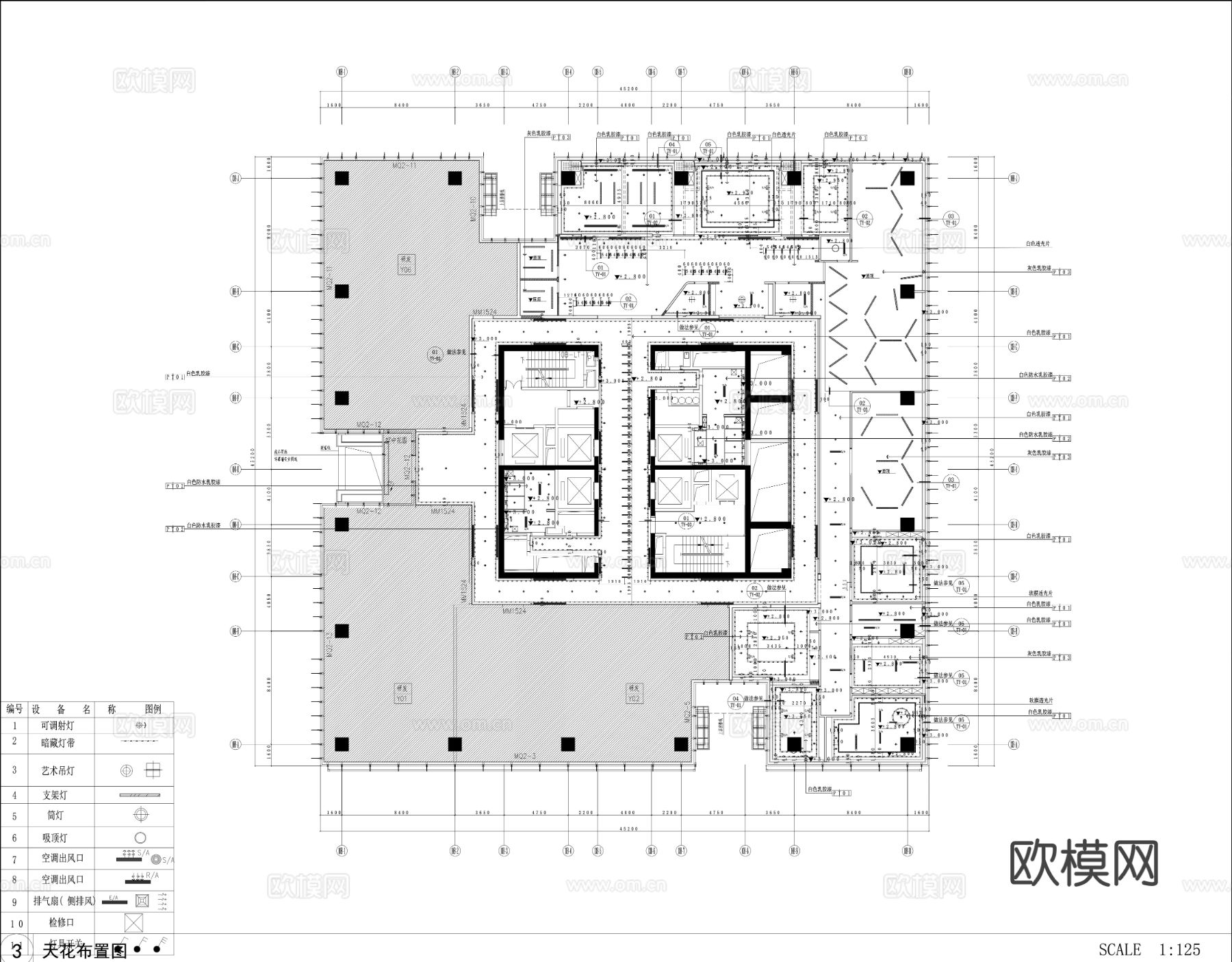 办公空间cad施工图下载（渲染图6）