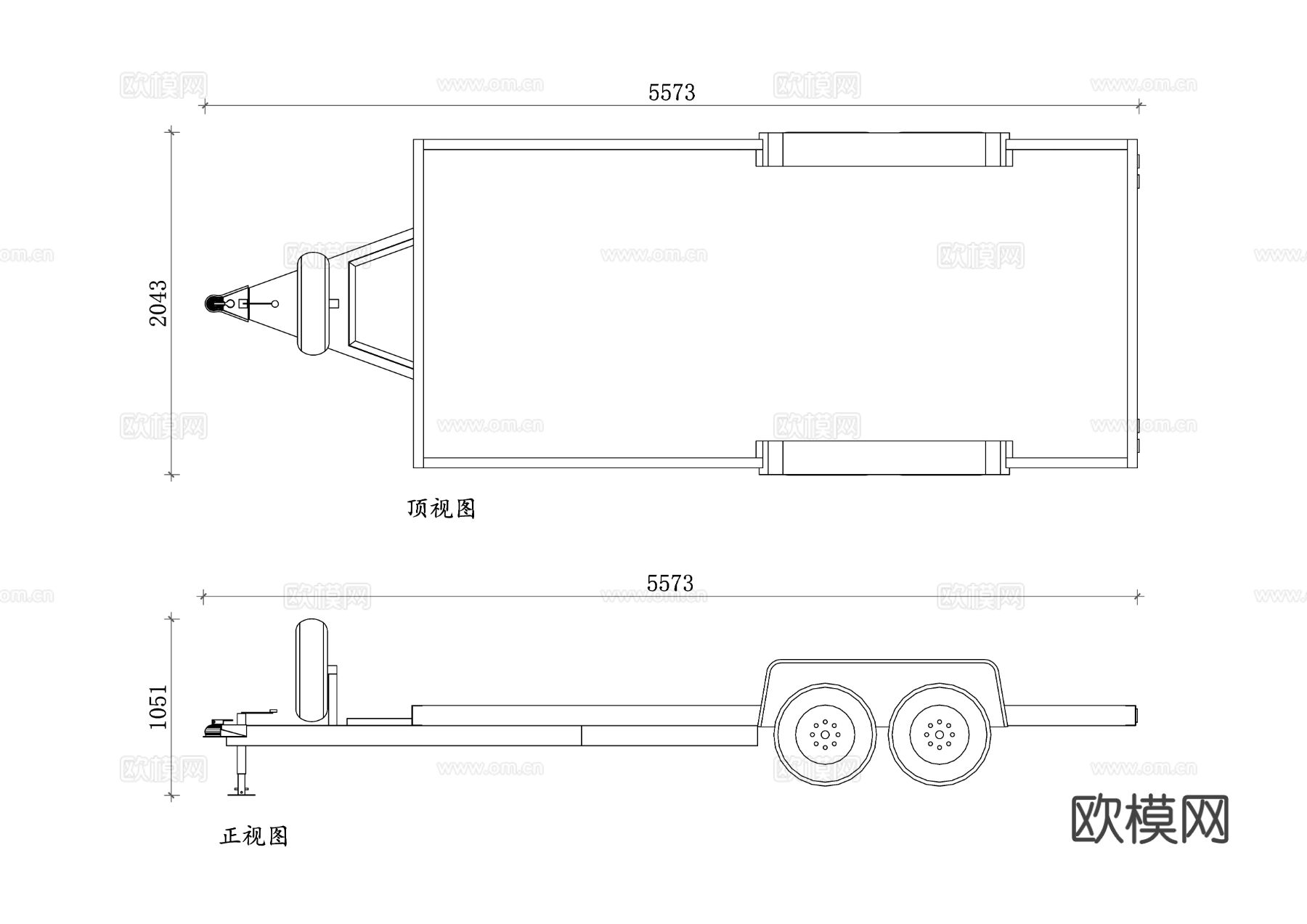 车辆运输车 汽车托运车cad图库