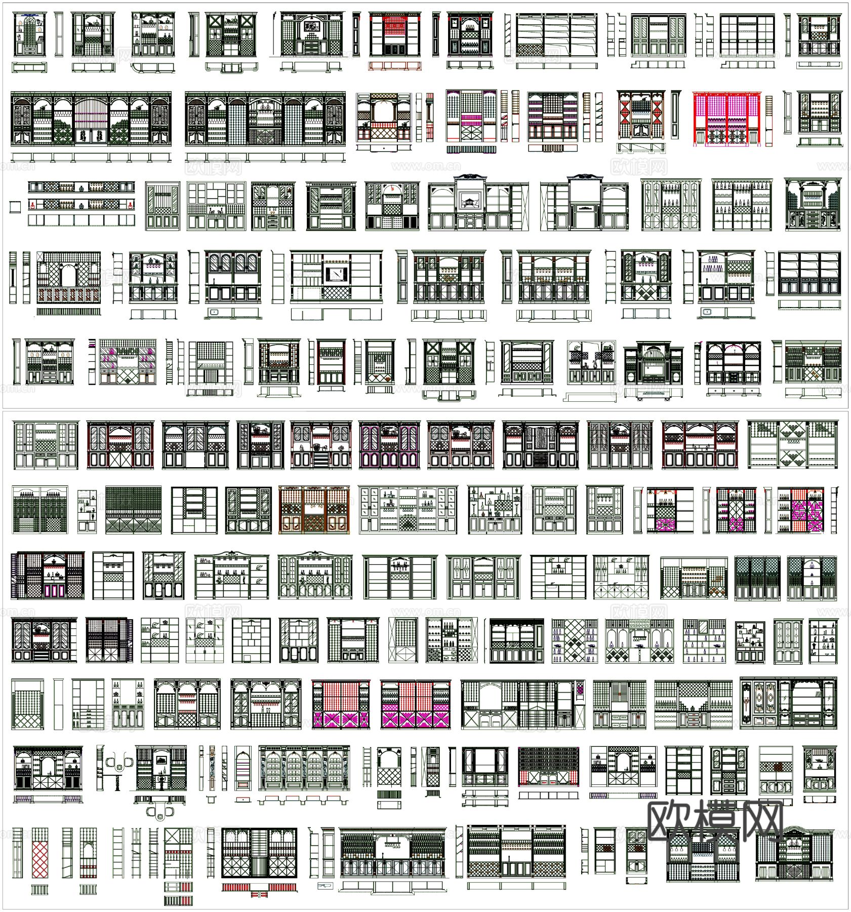 酒柜 装饰柜 酒架cad图库