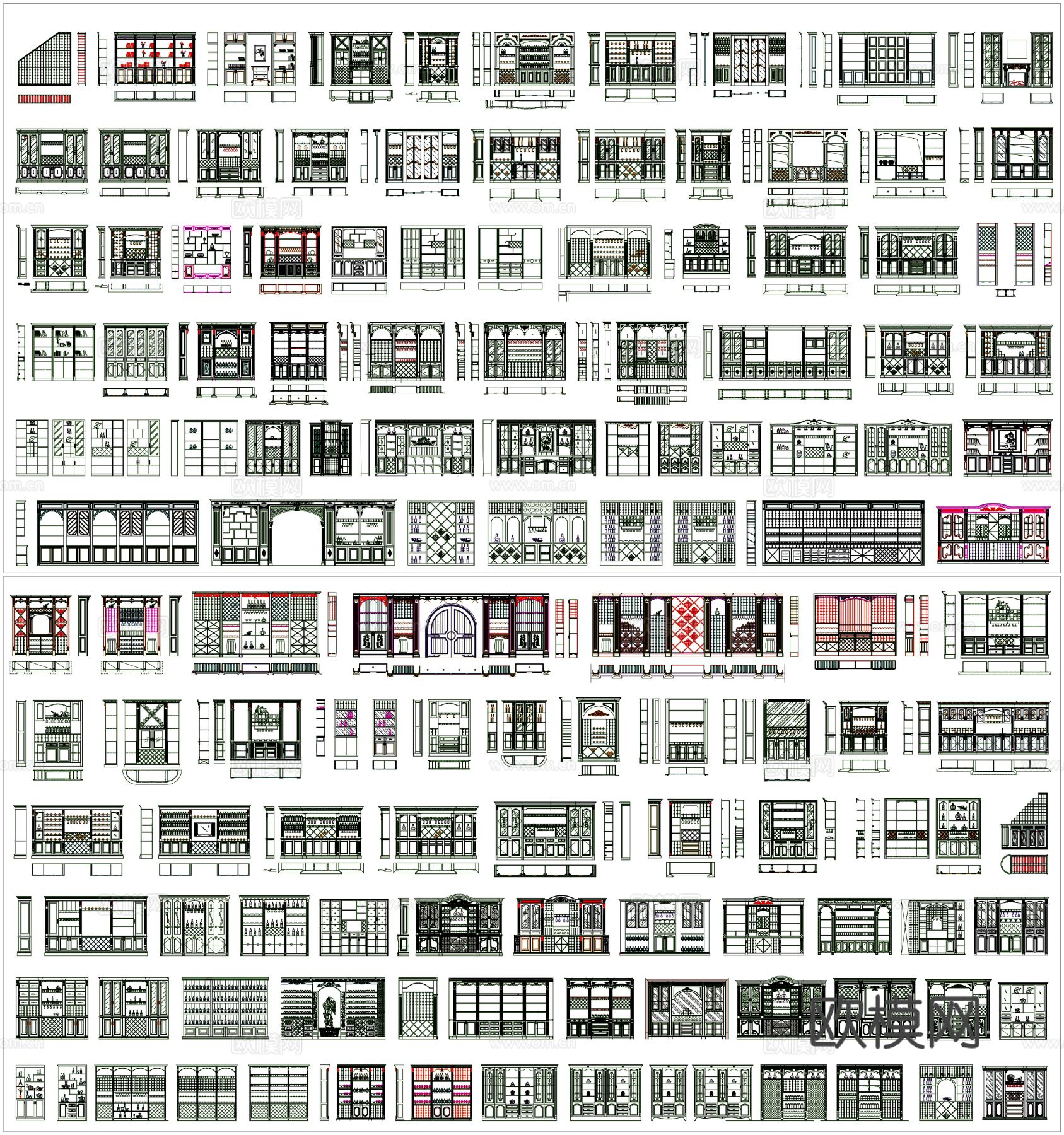 酒柜 装饰柜 酒架cad图库