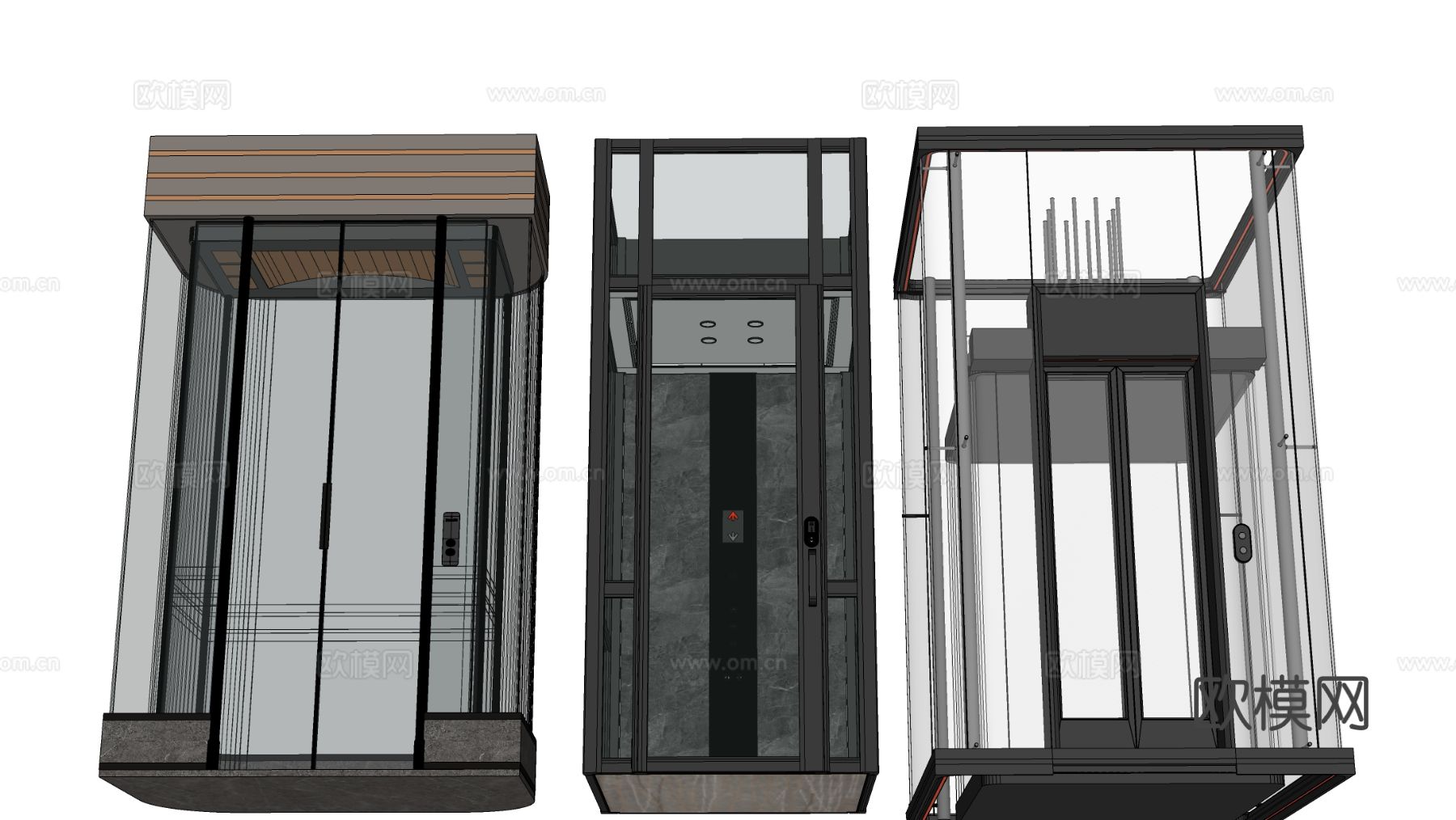 现代电梯 升降电梯 玻璃电梯 别墅电梯su模型