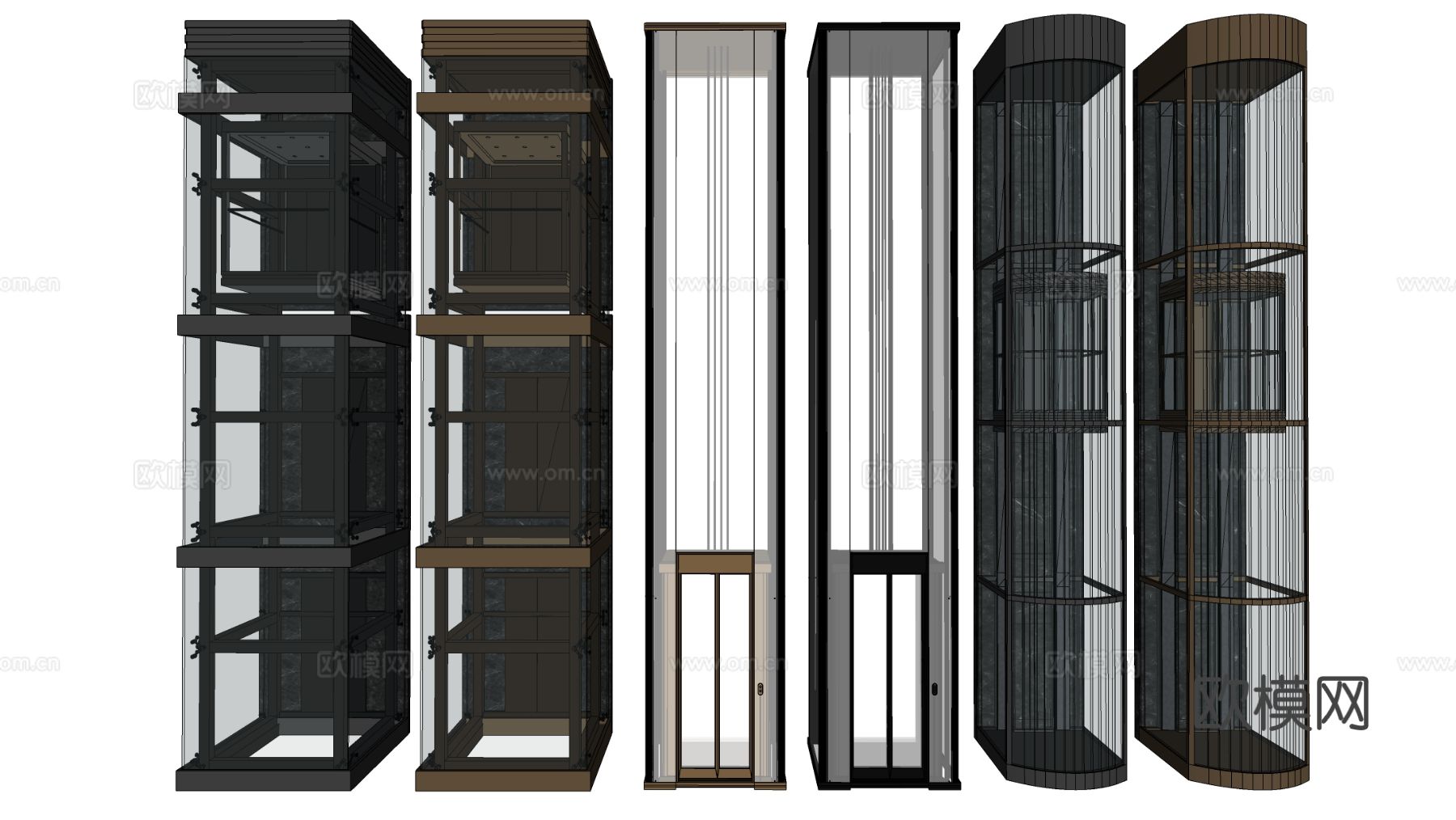 现代电梯 升降电梯 玻璃电梯 别墅电梯su模型