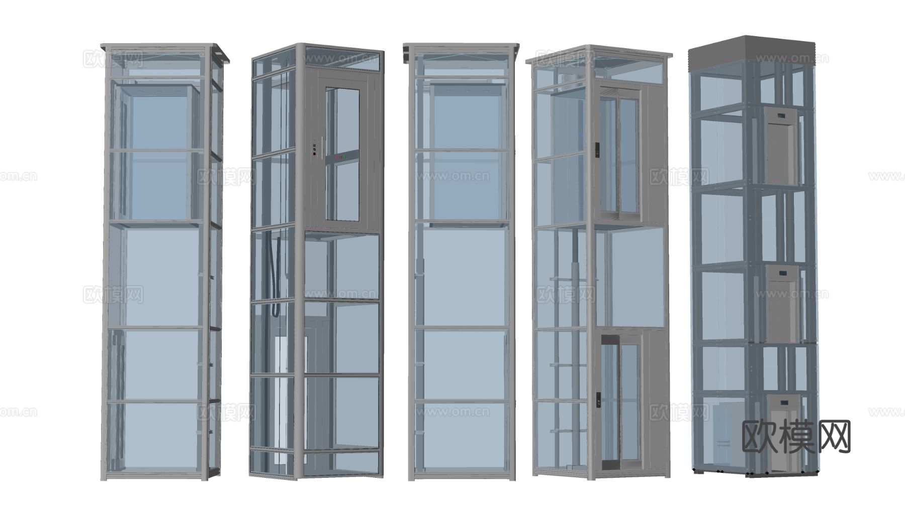 现代电梯 升降电梯 玻璃电梯 别墅电梯su模型