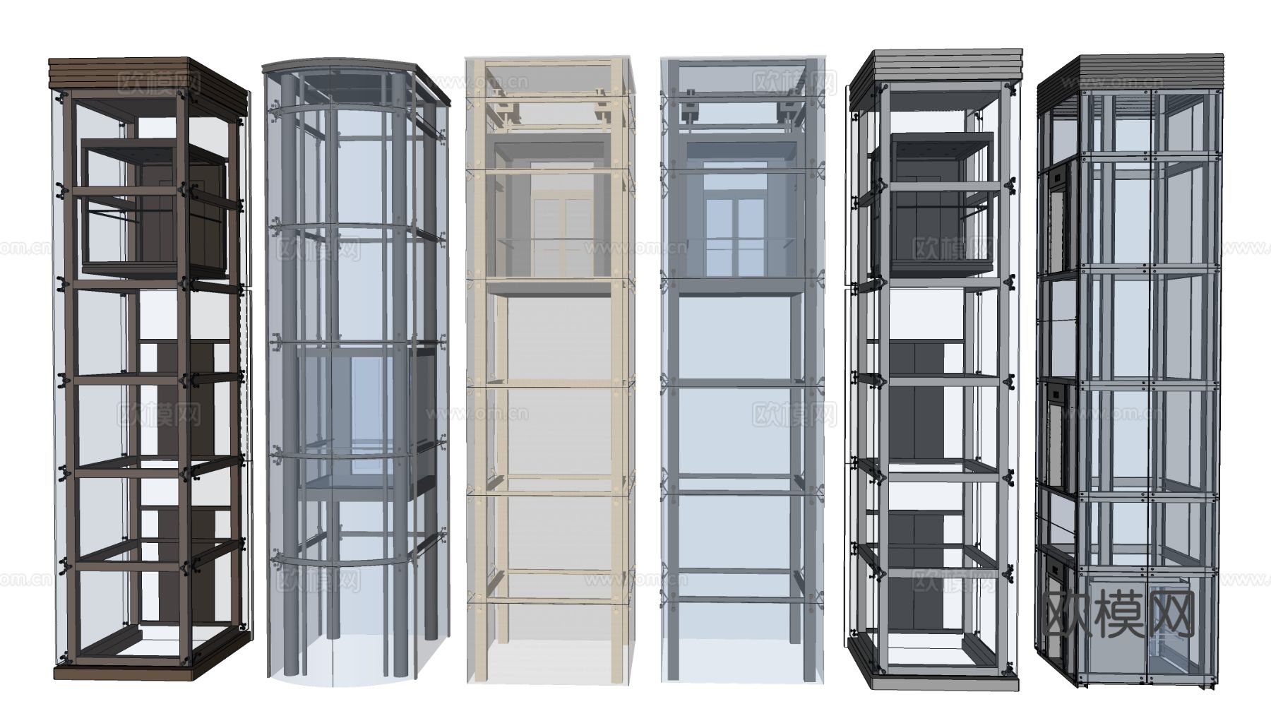 现代电梯 升降电梯 玻璃电梯 别墅电梯su模型