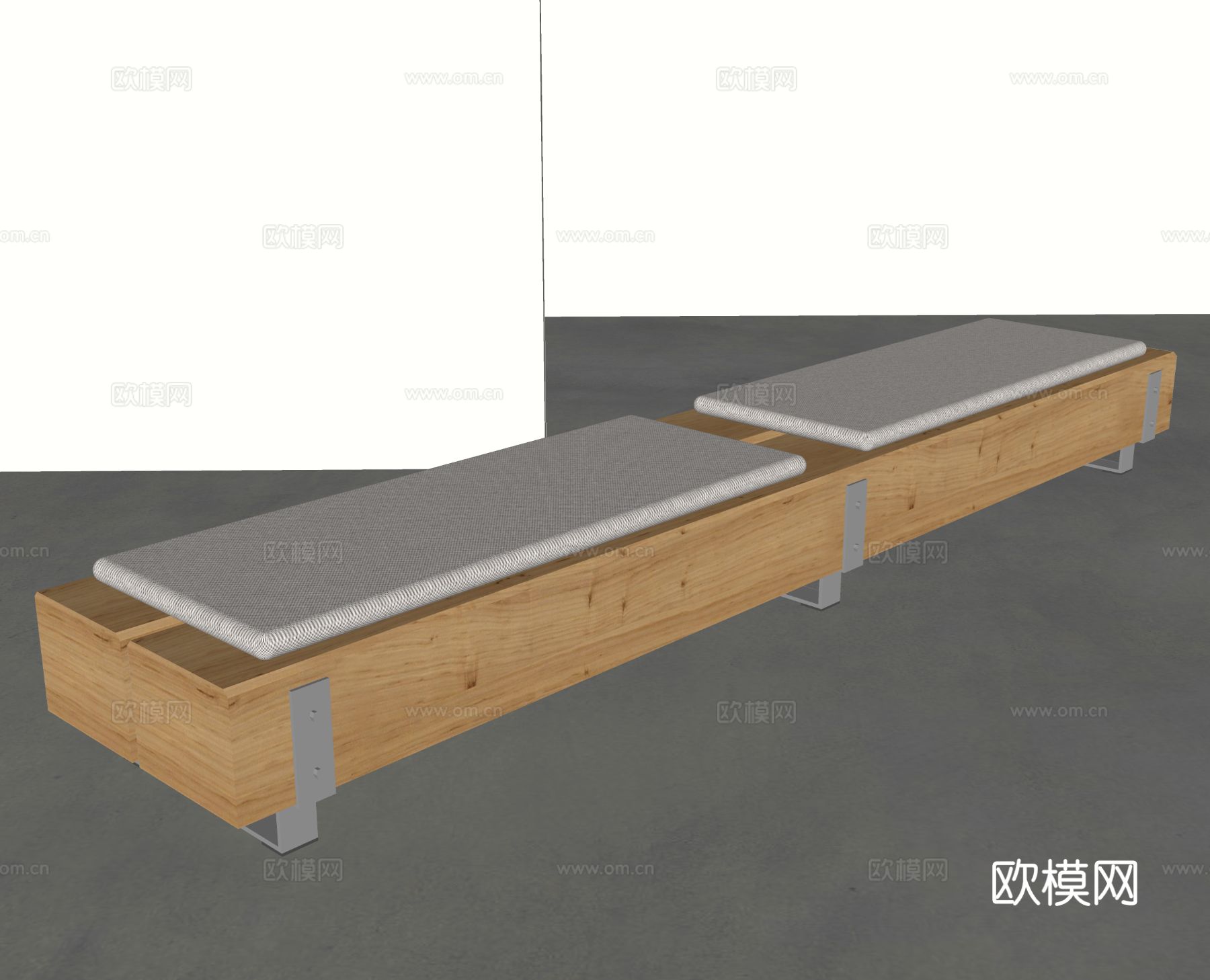 现代凳子 长凳 木凳su模型