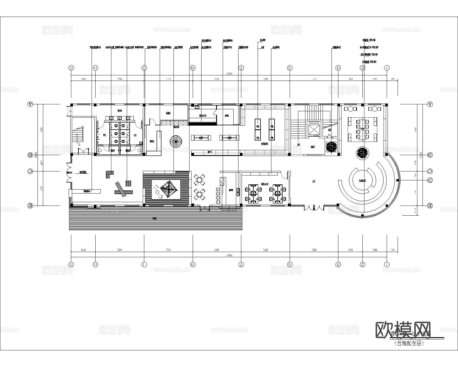 工装酒店平立面cad施工图