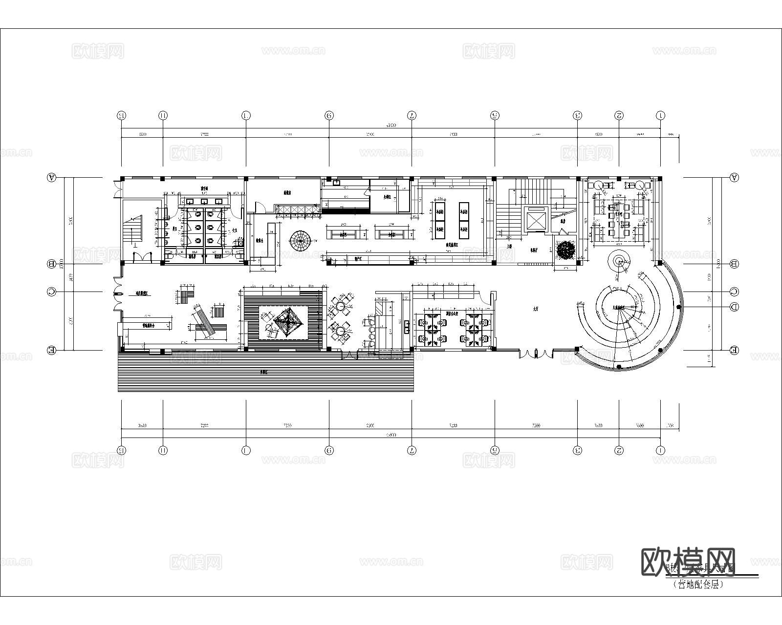 工装酒店平立面cad施工图