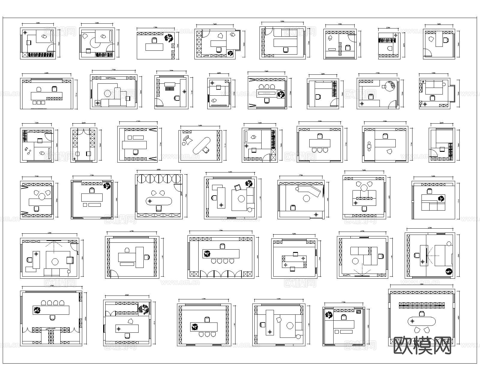 书房茶室CAD图块下载（渲染图4）
