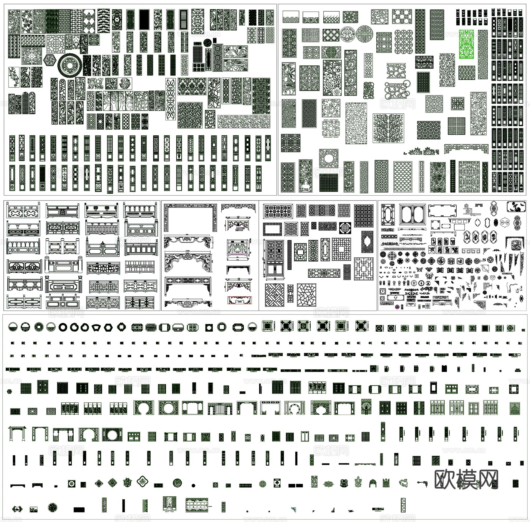 古典元素cad图库下载（渲染图3）