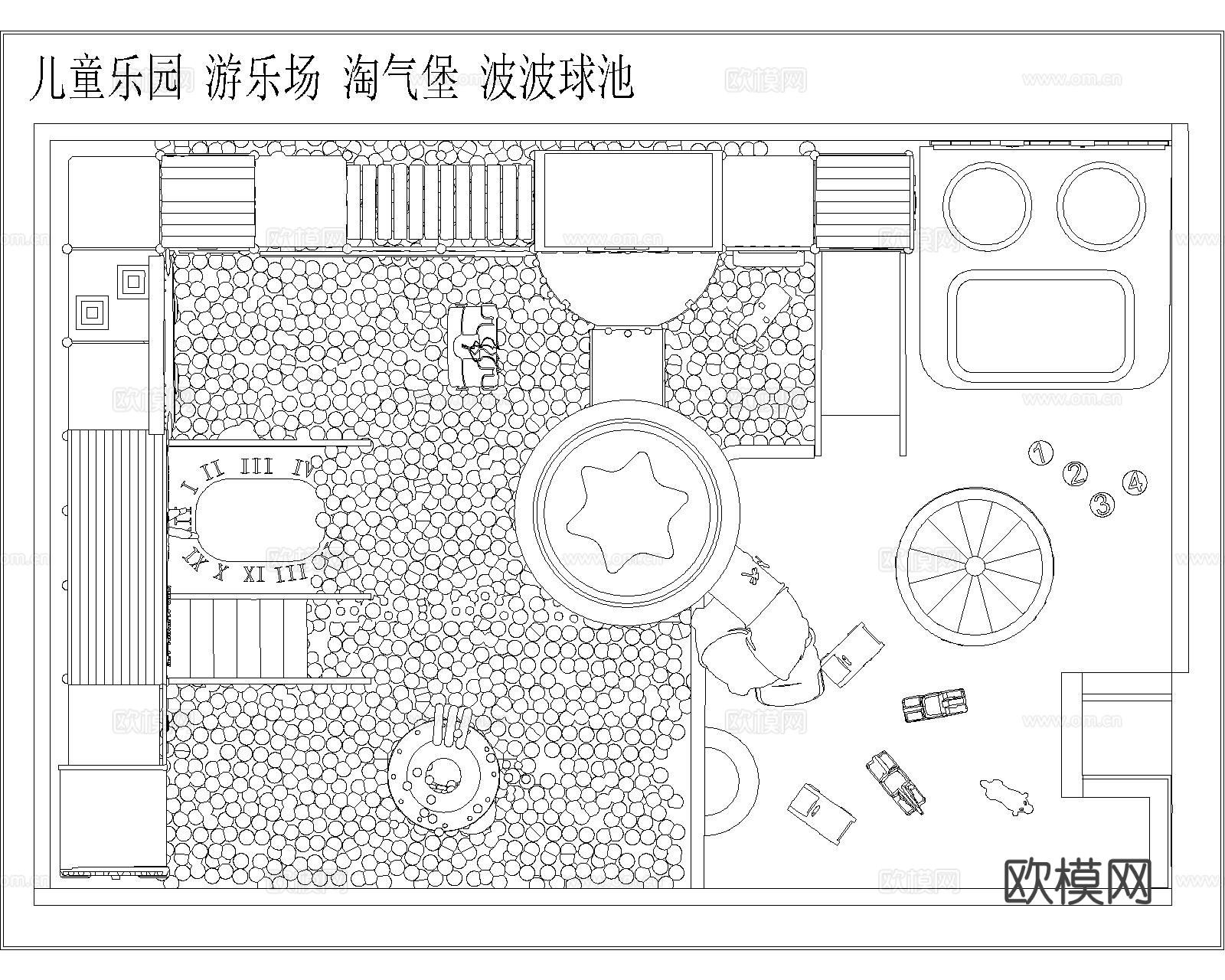 室内儿童乐园cad平面图