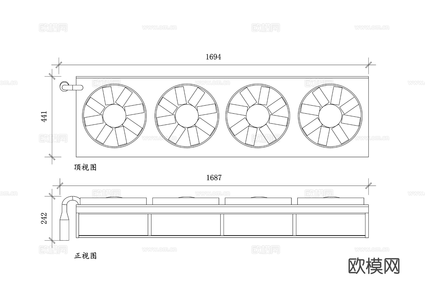 冷却装置风扇cad图库下载
