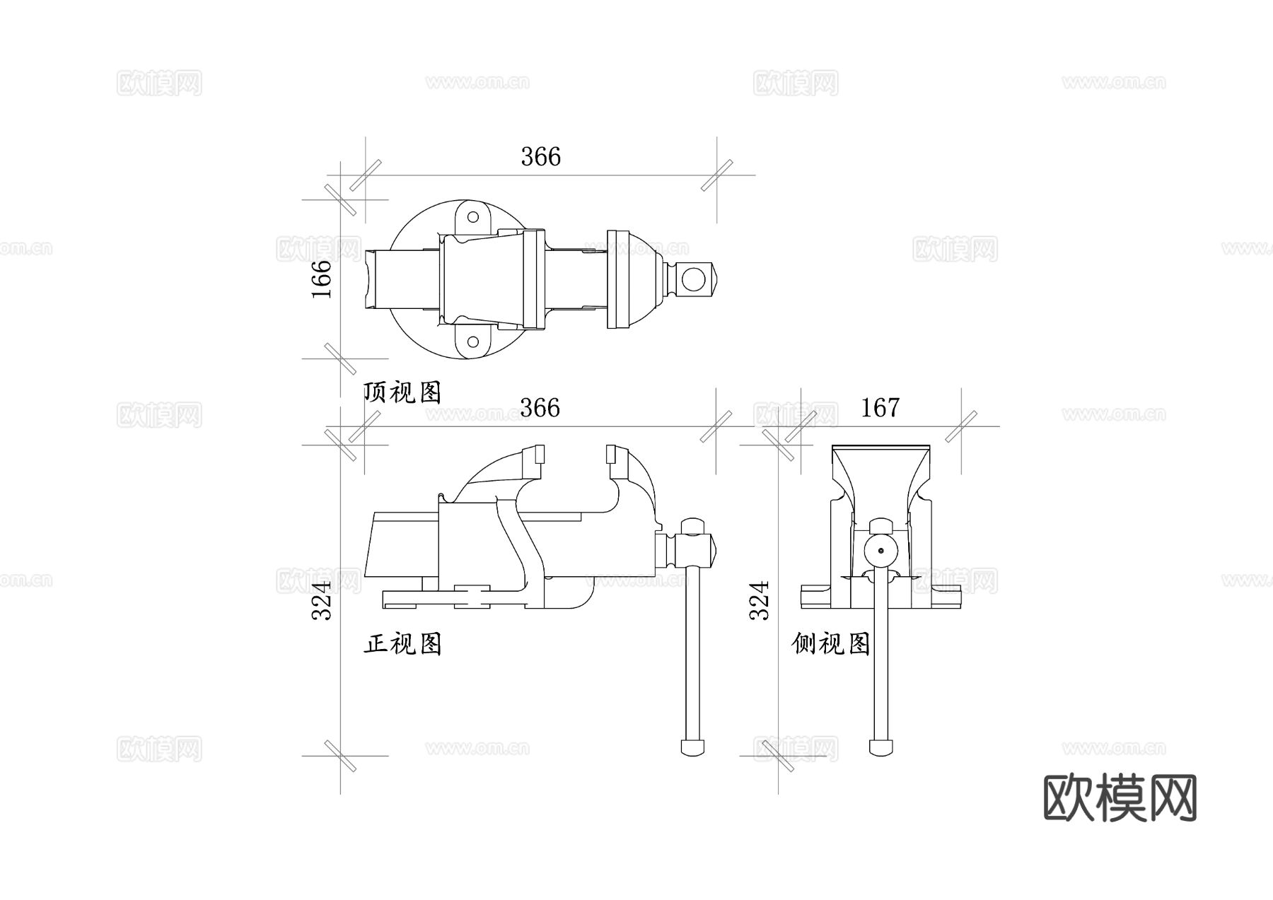 台虎钳 台钳cad图库下载