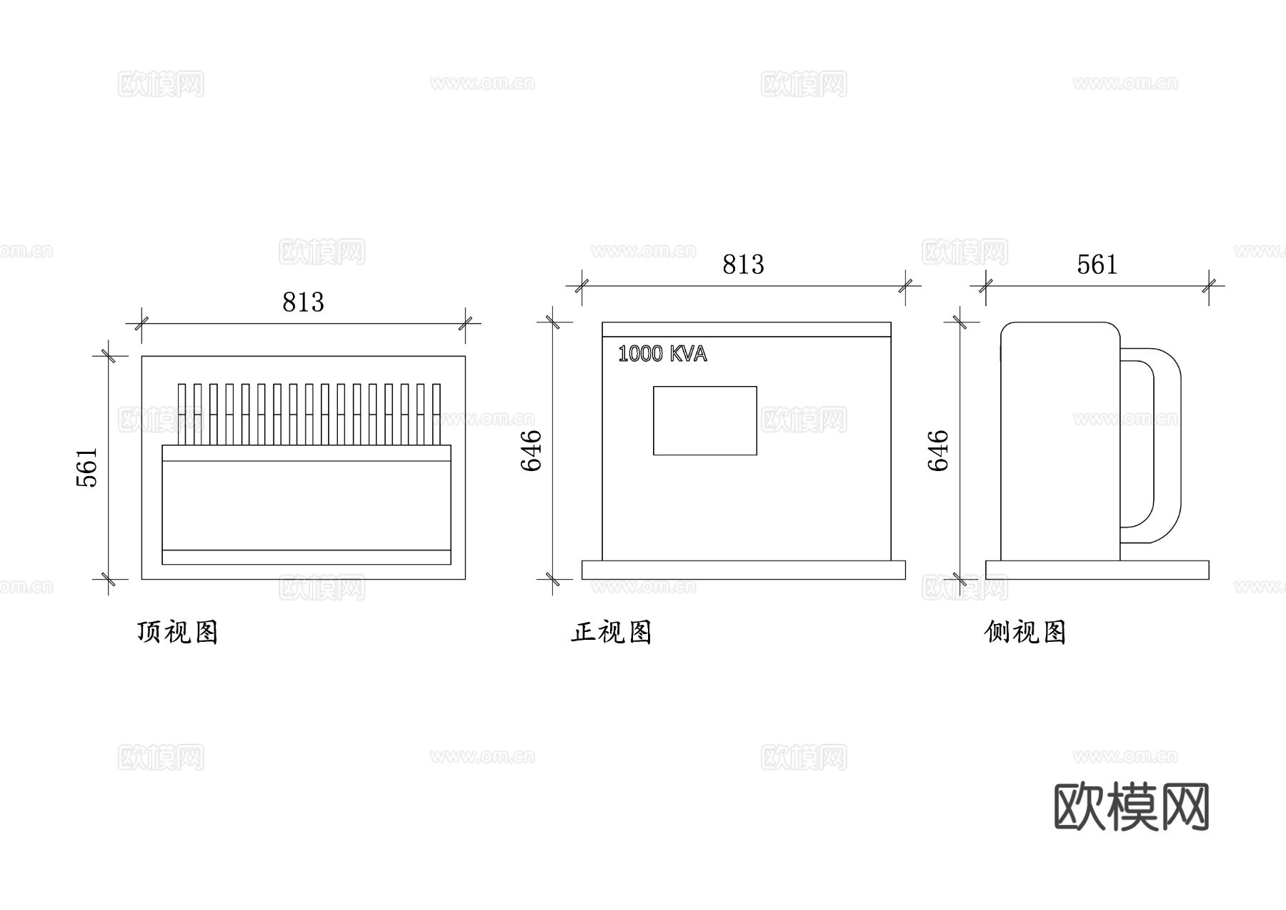 台式变压器cad图库下载