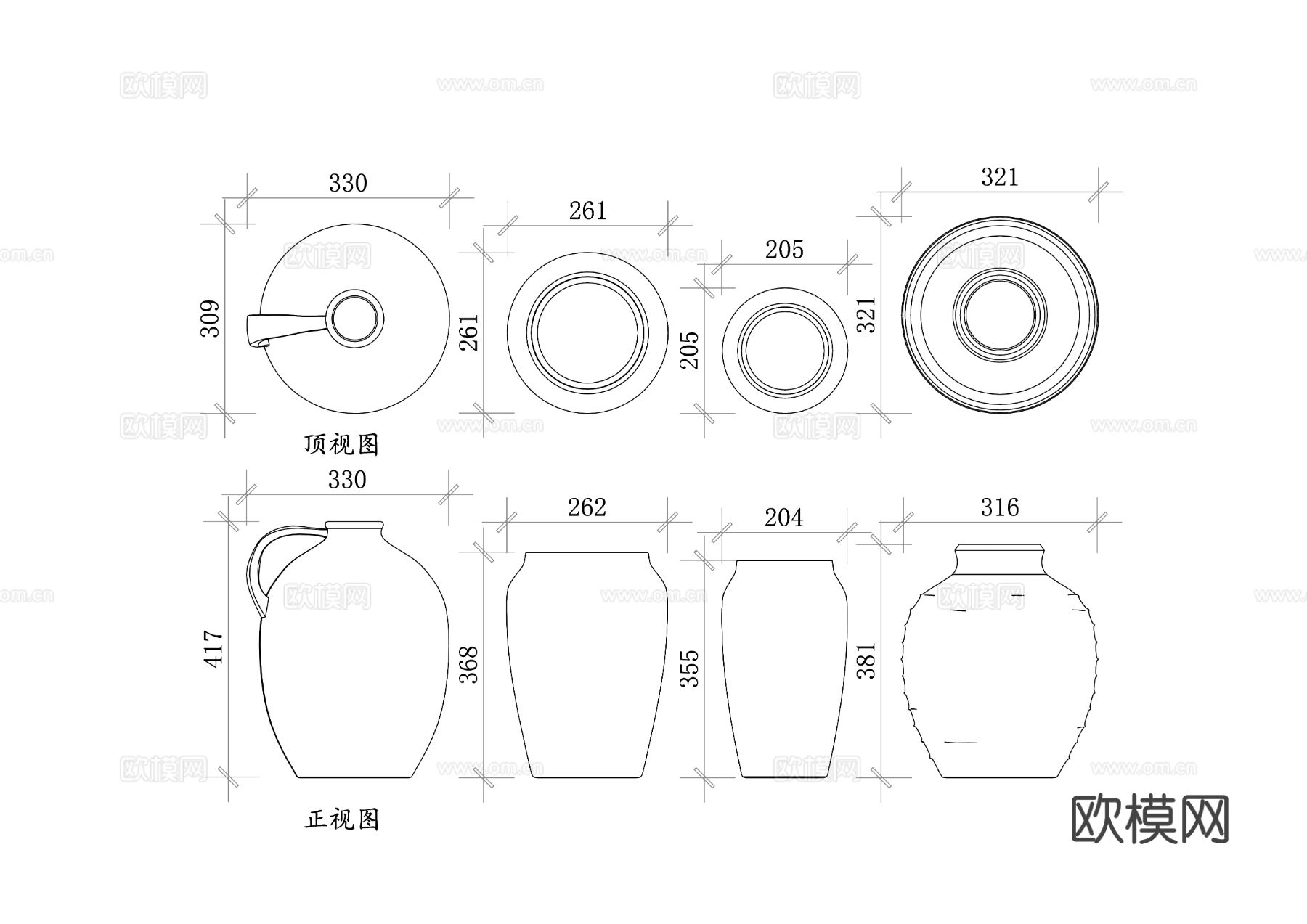 陶罐 陶瓷罐 泥罐cad图库下载