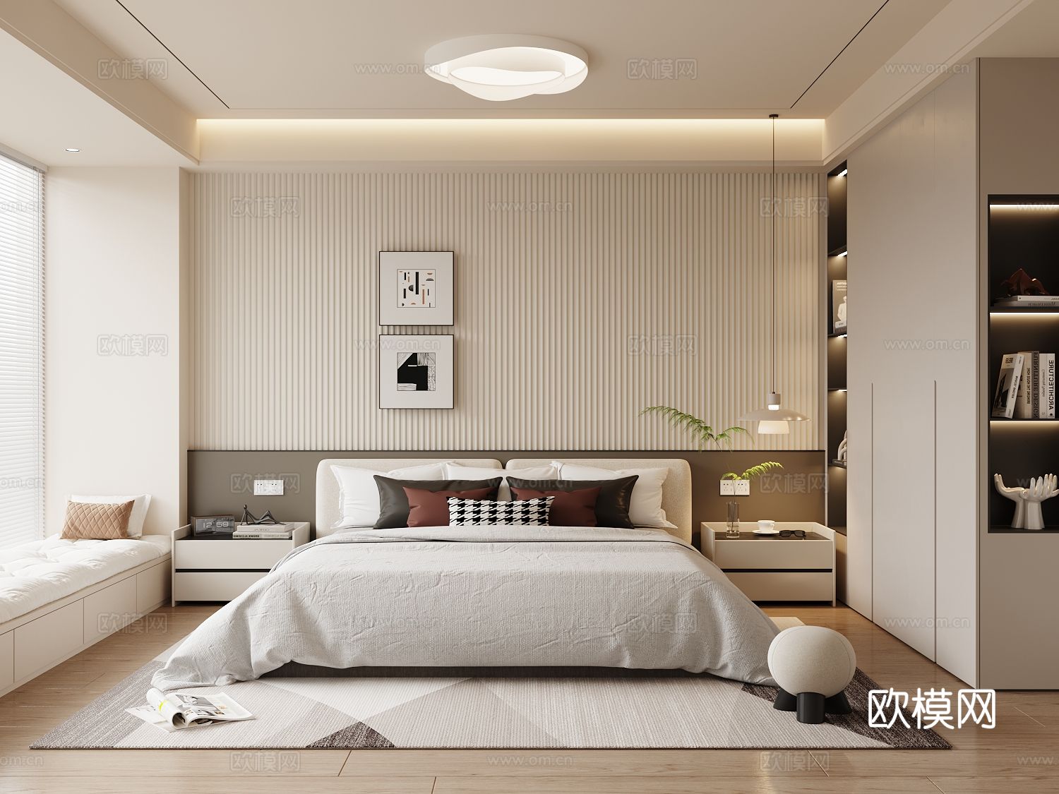 现代卧室 主卧3d模型下载