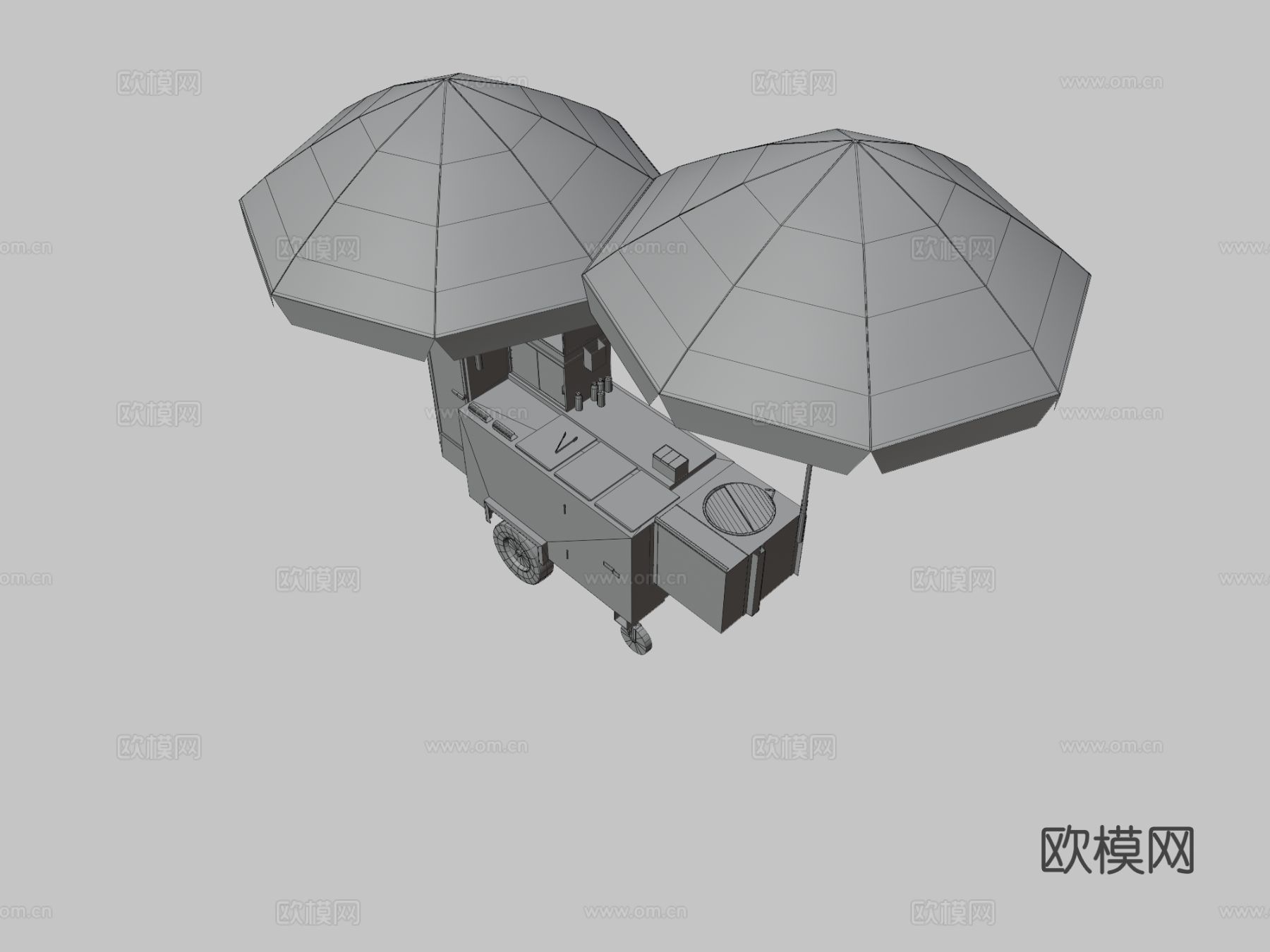 热狗摊 贩卖摊 小吃摊3d模型