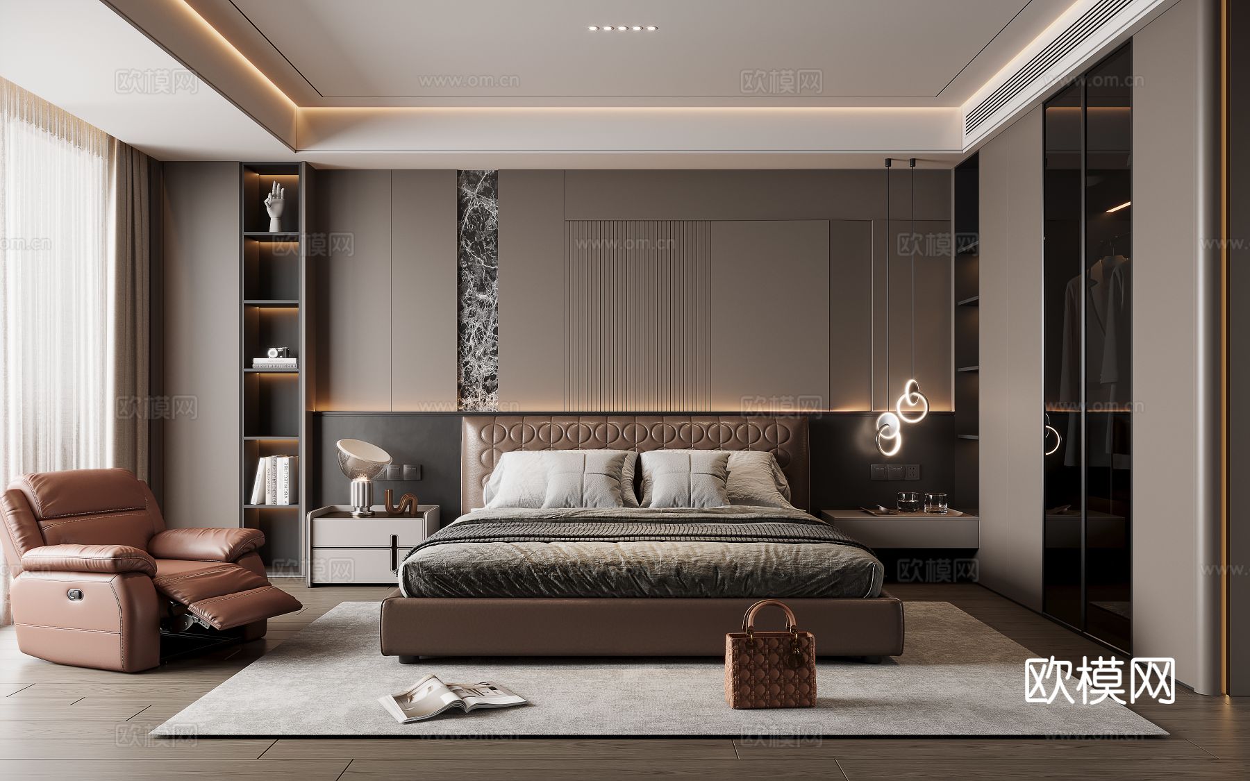 意式卧室 主卧3d模型下载