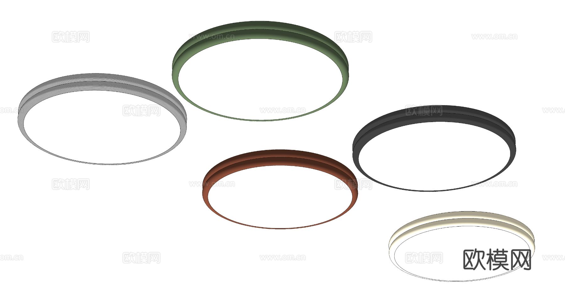 奶油风吸顶灯su模型下载（渲染图1）