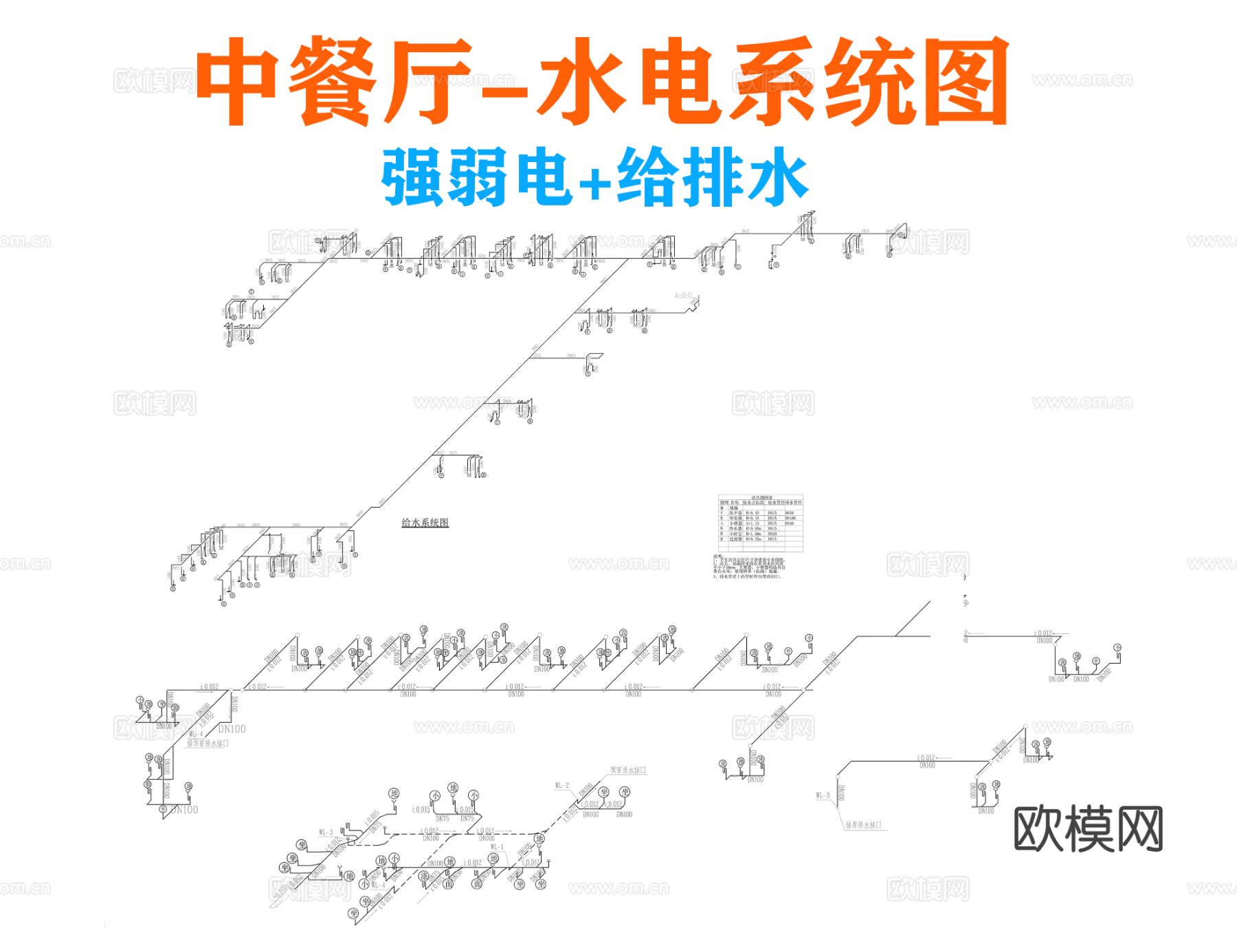 中餐厅水电系统图