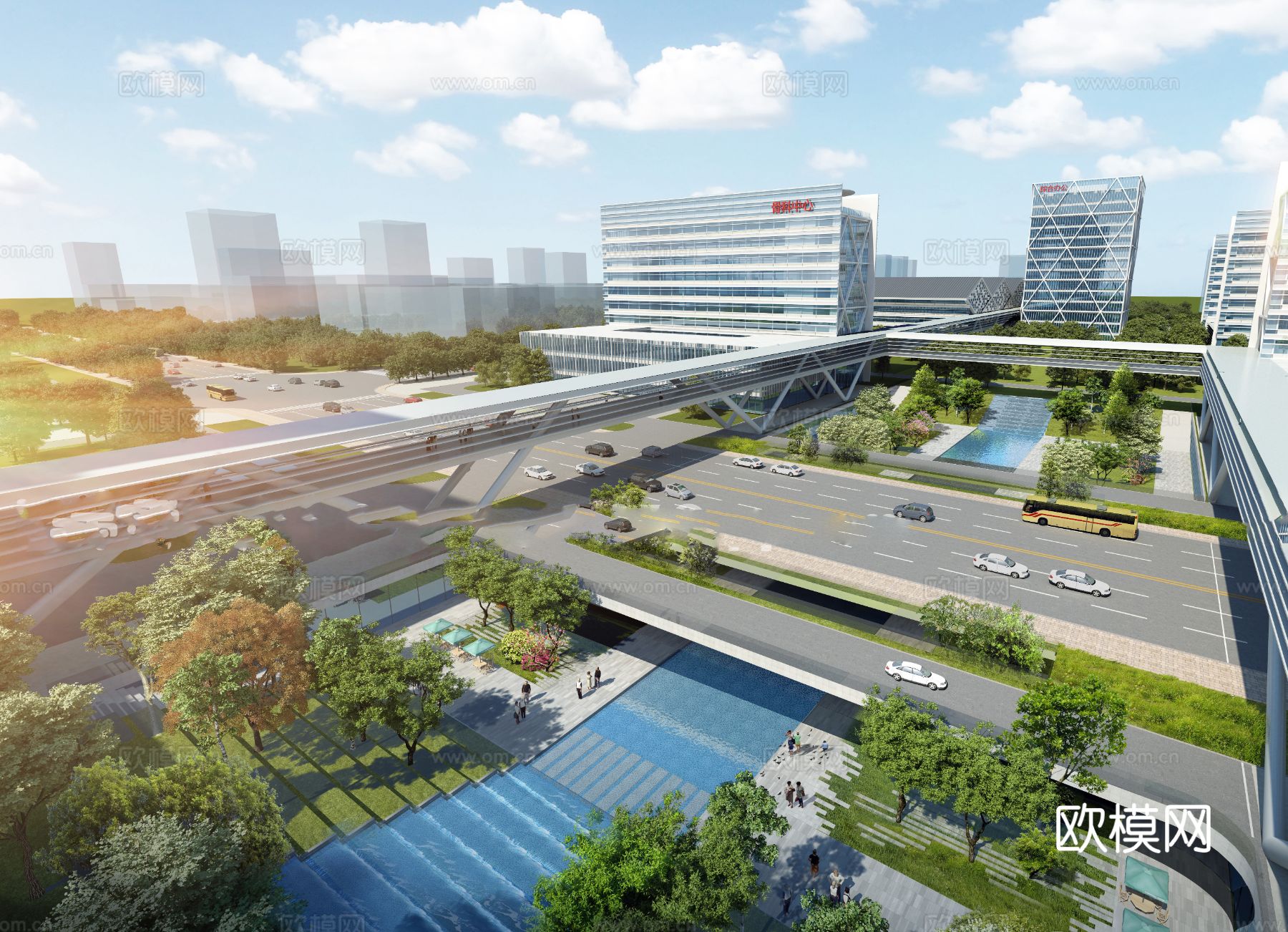 医院医疗 住院部建筑效果图下载（渲染图2）