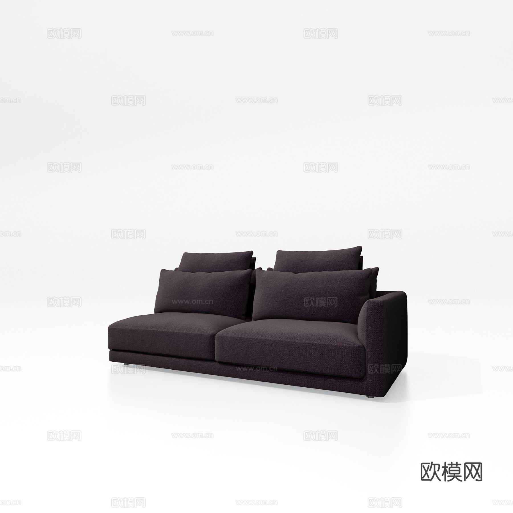 美高美 现代双人沙发 右扶手沙发3d模型下载