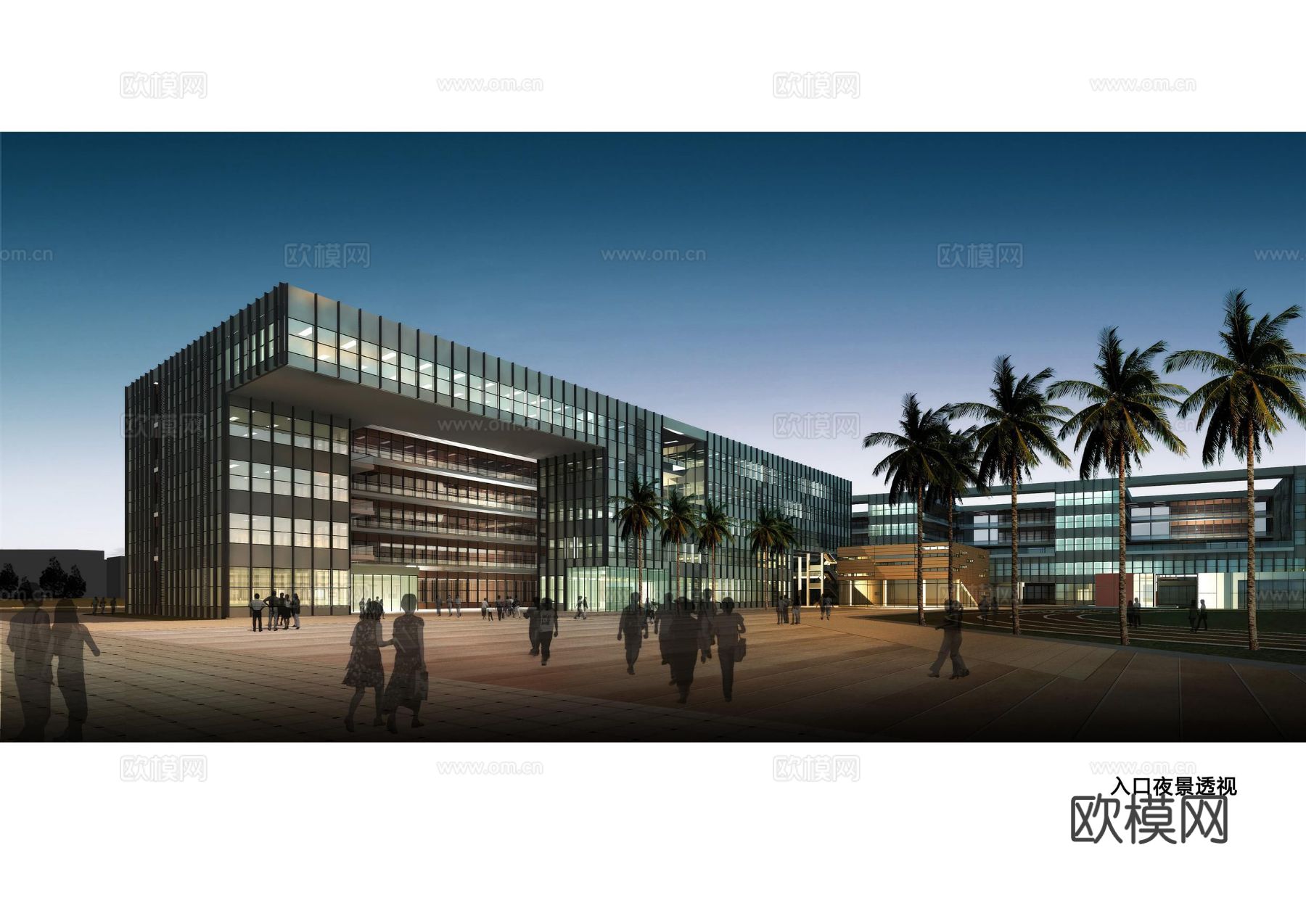 现代中小学校建筑效果图下载（渲染图5）