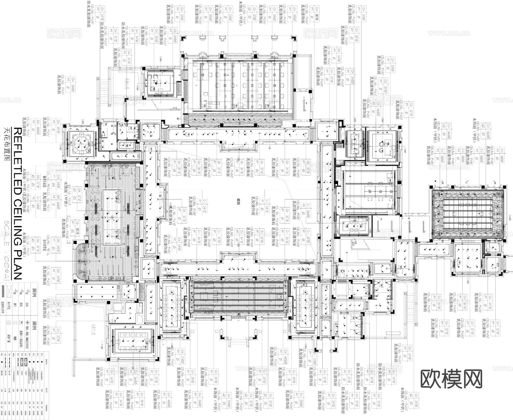 2500㎡办公会所CAD施工图