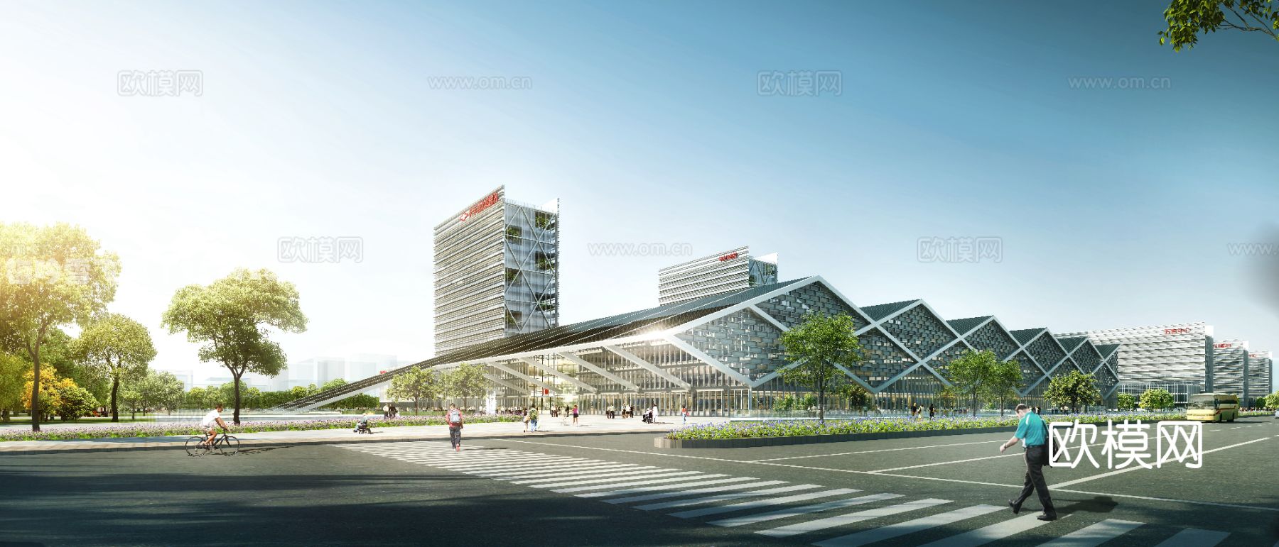 医院医疗 住院部建筑效果图下载（渲染图1）