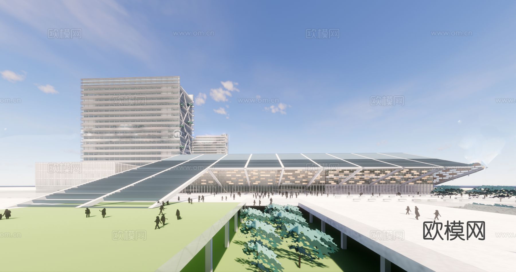 医院医疗 住院部建筑效果图下载（渲染图5）